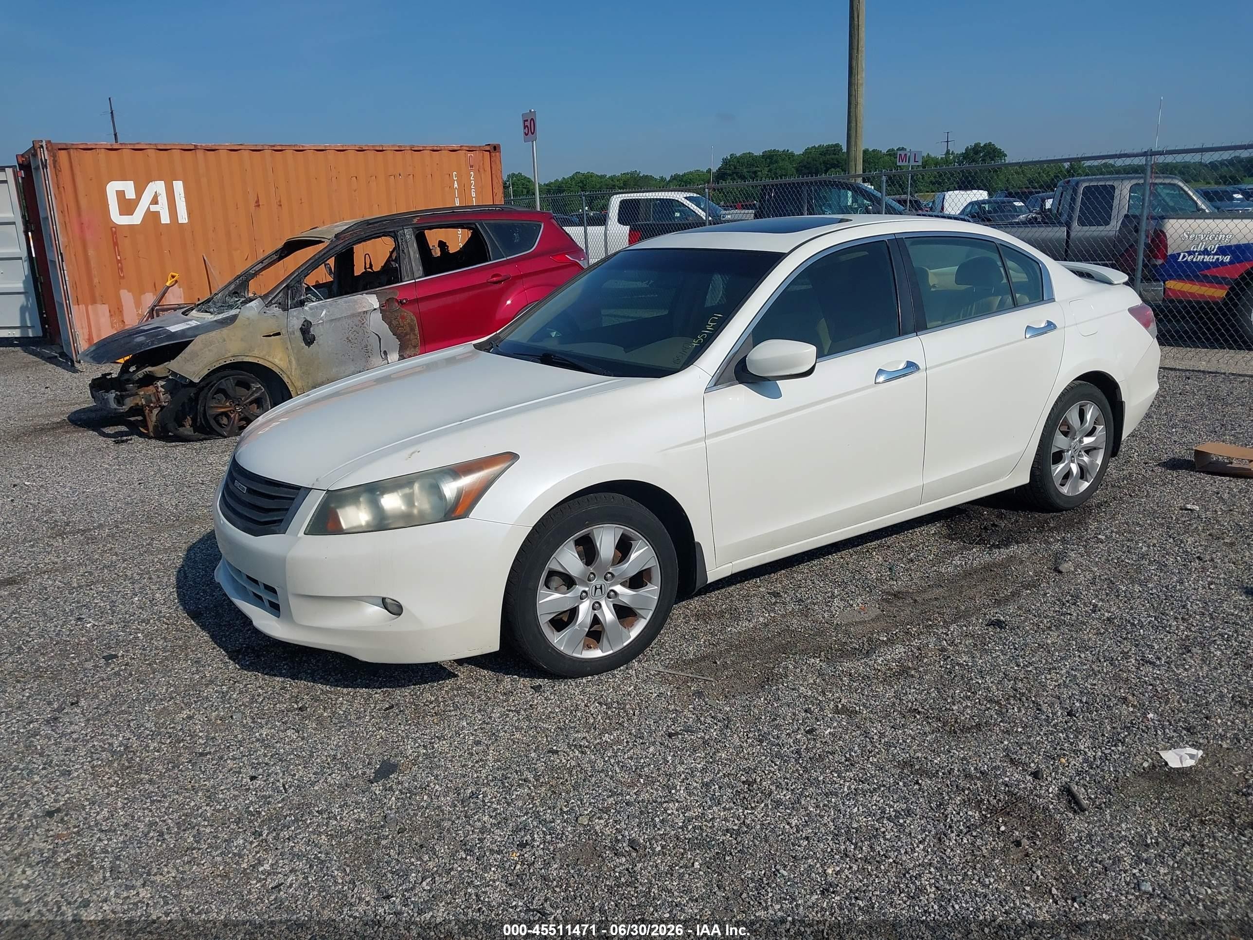 2008 Honda Accord 3.5 Ex-l White vin: 1HGCP36838A058182