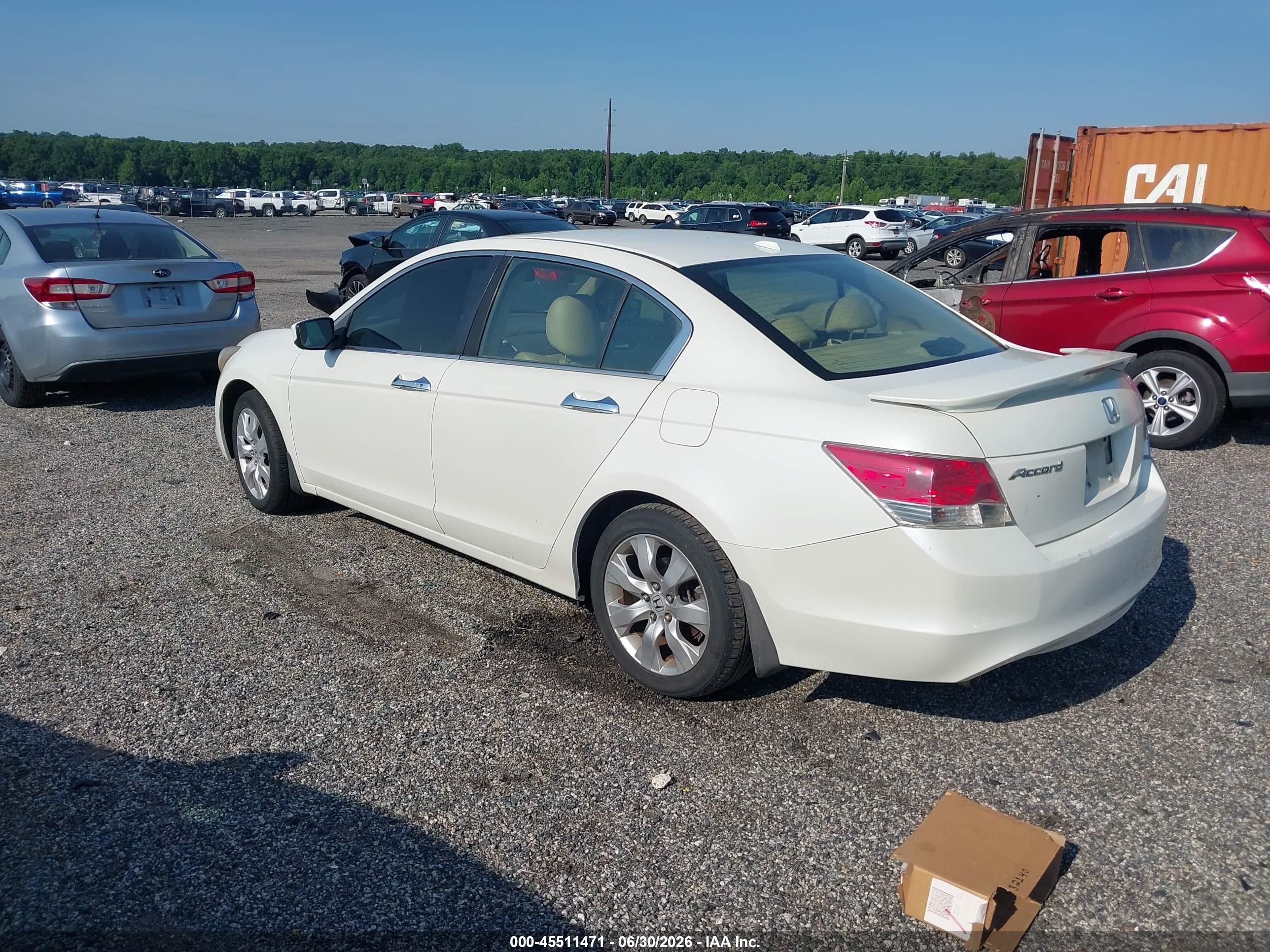 2008 Honda Accord 3.5 Ex-l White vin: 1HGCP36838A058182