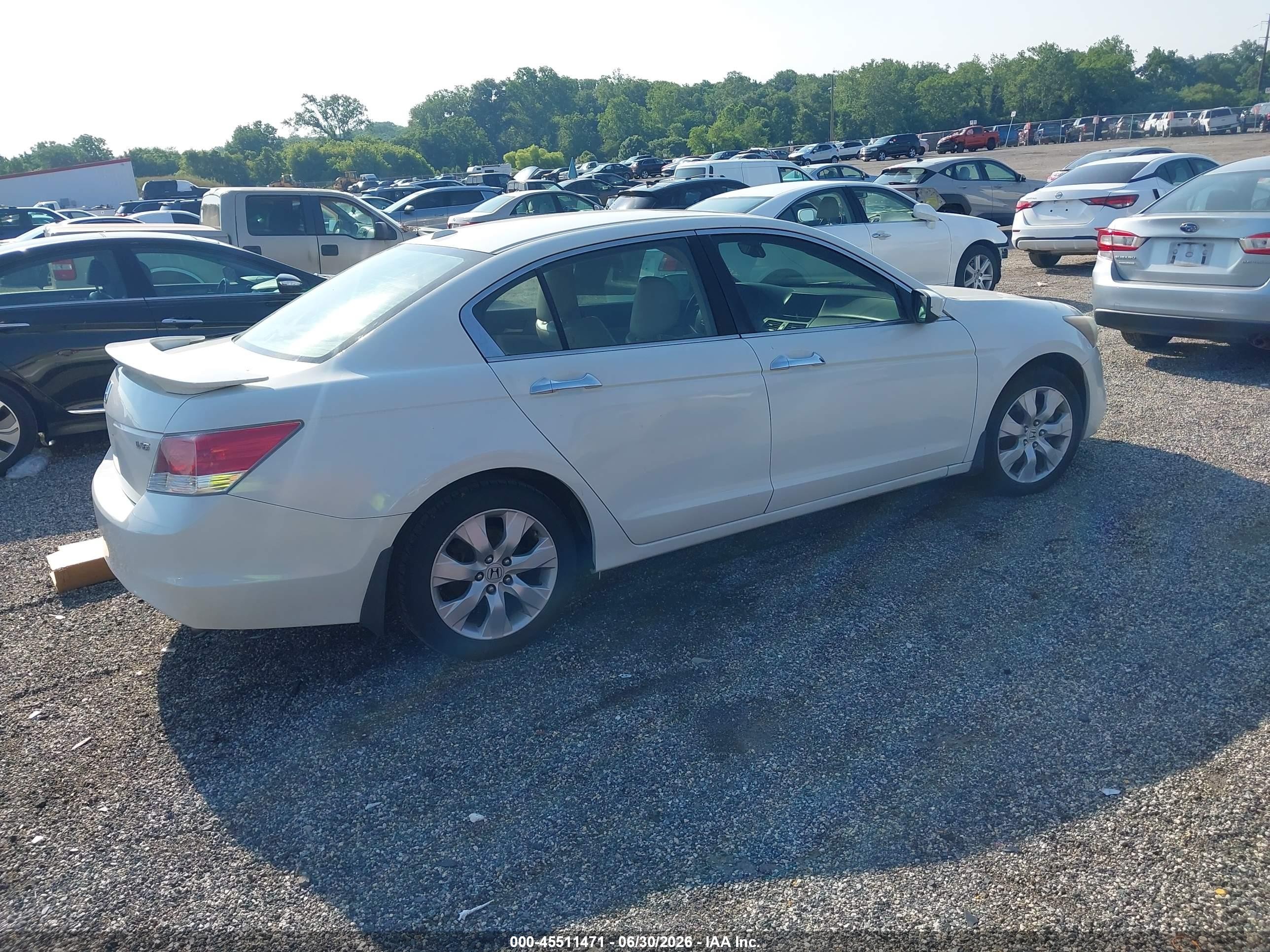 2008 Honda Accord 3.5 Ex-l White vin: 1HGCP36838A058182