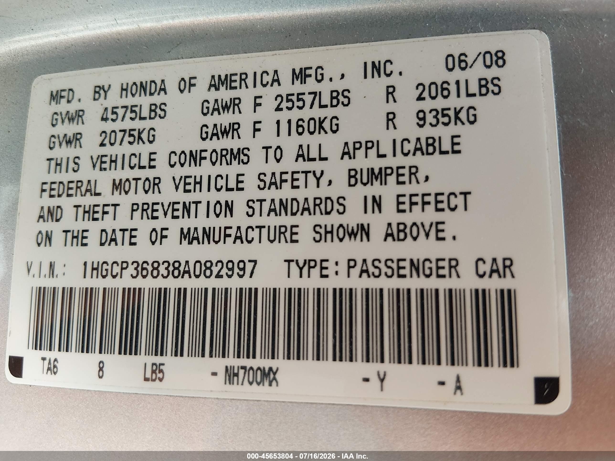 2008 Honda Accord 3.5 Ex-l Gray vin: 1HGCP36838A082997