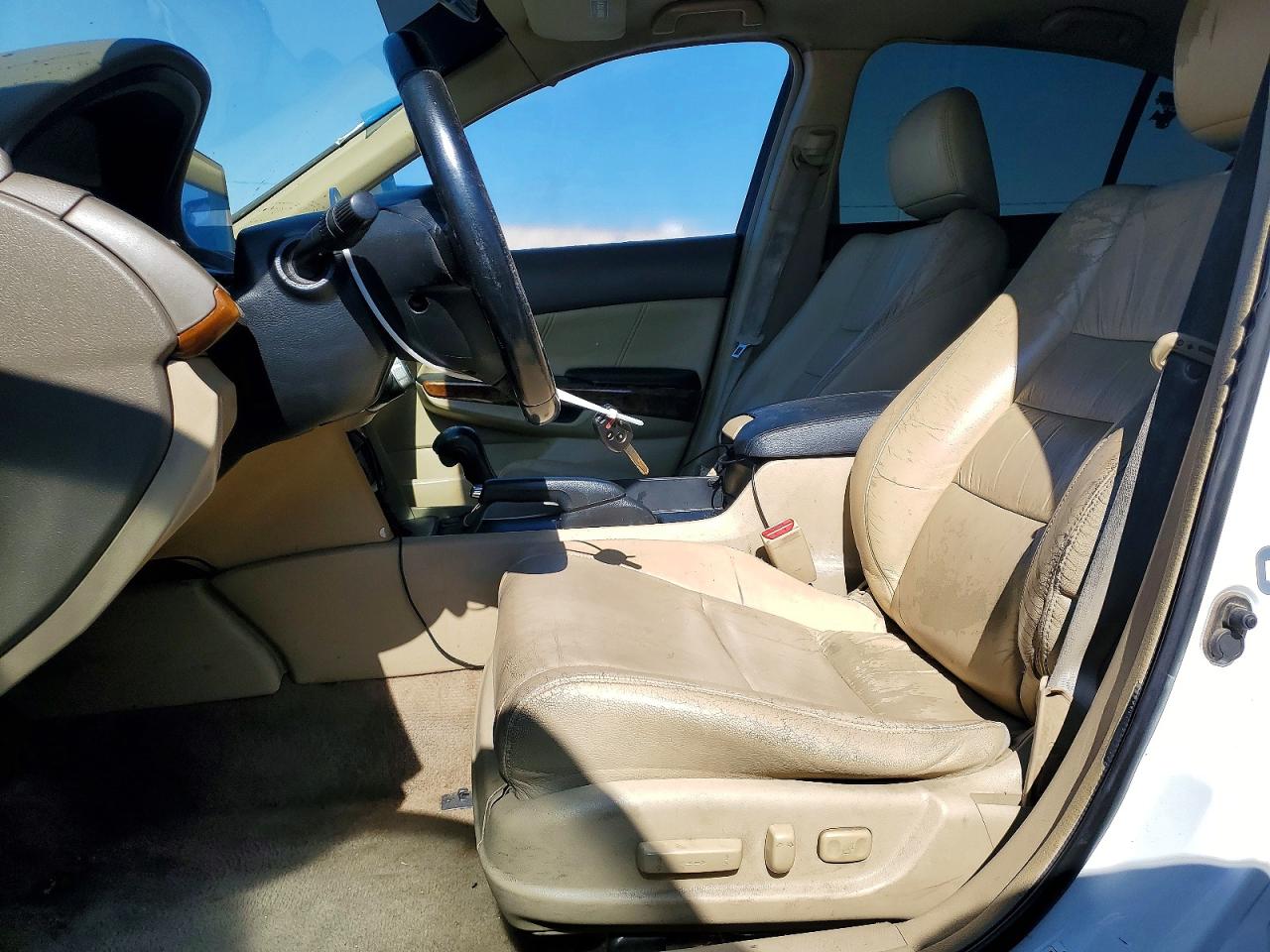 2009 Honda Accord Exl White vin: 1HGCP36839A043487
