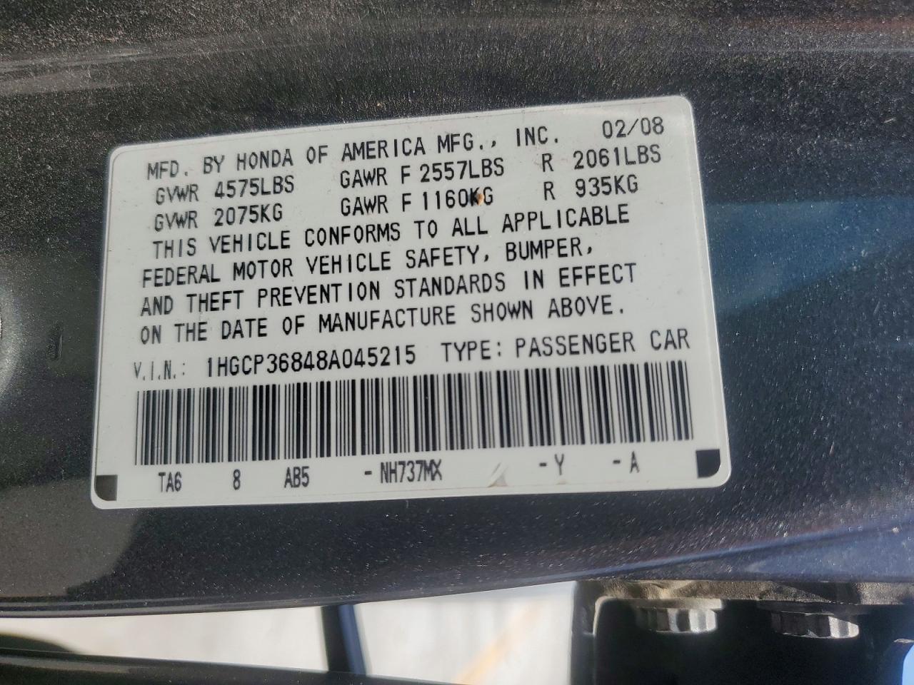 2008 Honda Accord Exl Серебряный vin: 1HGCP36848A045215