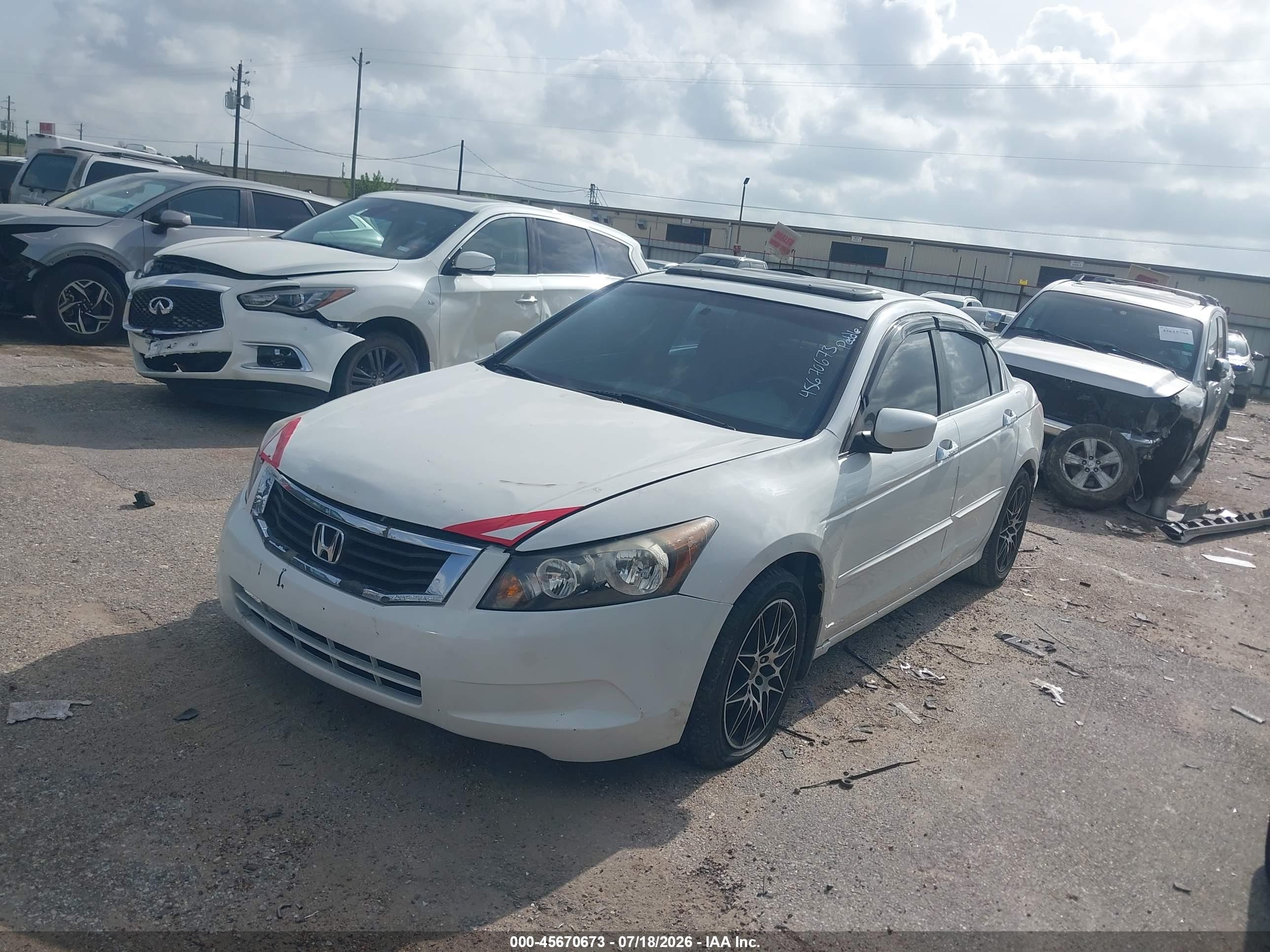 2008 Honda Accord 3.5 Ex-l White vin: 1HGCP36848A057610