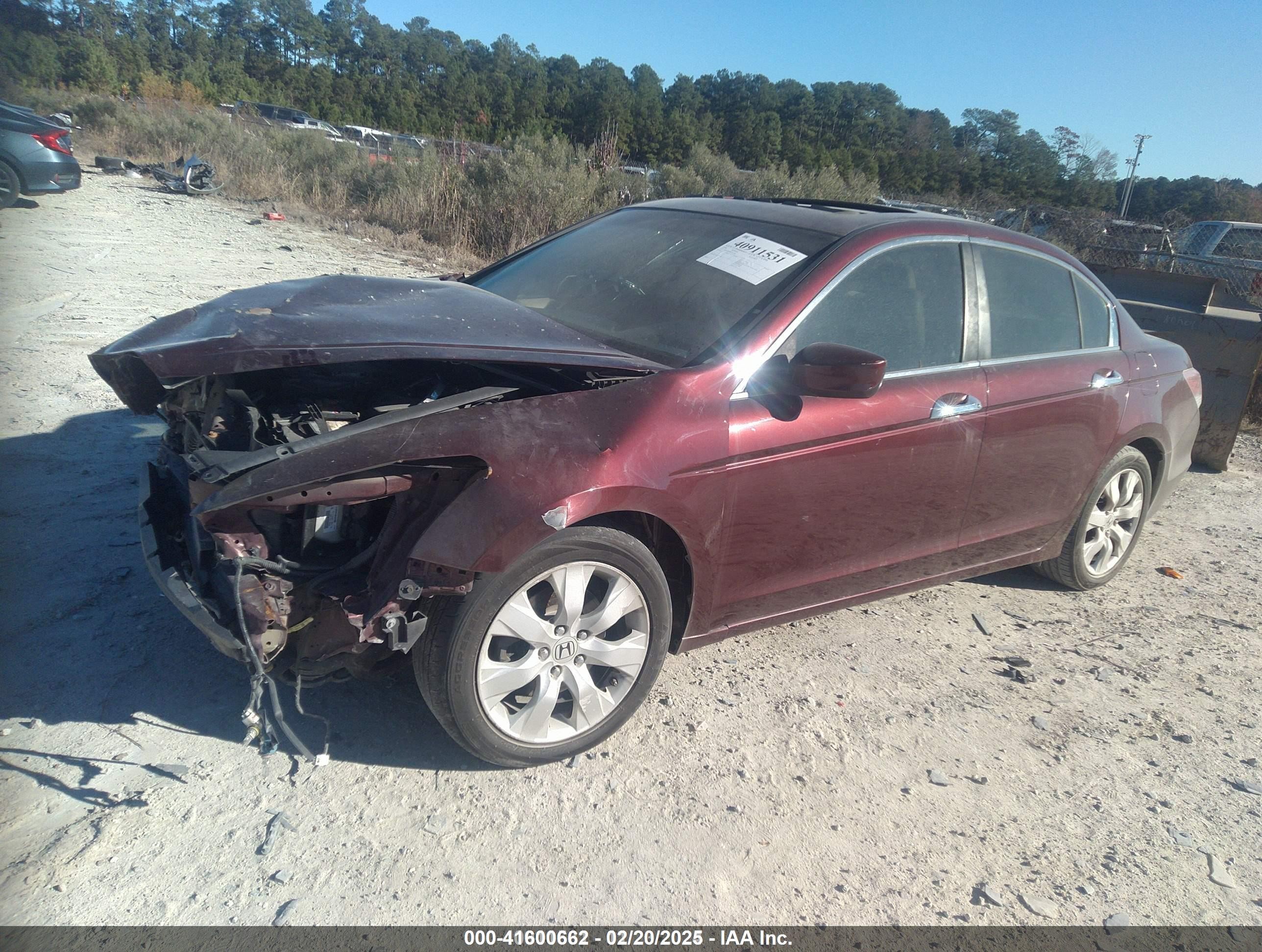 2008 Honda Accord 3.5 Ex-l Burgundy vin: 1HGCP36848A067666