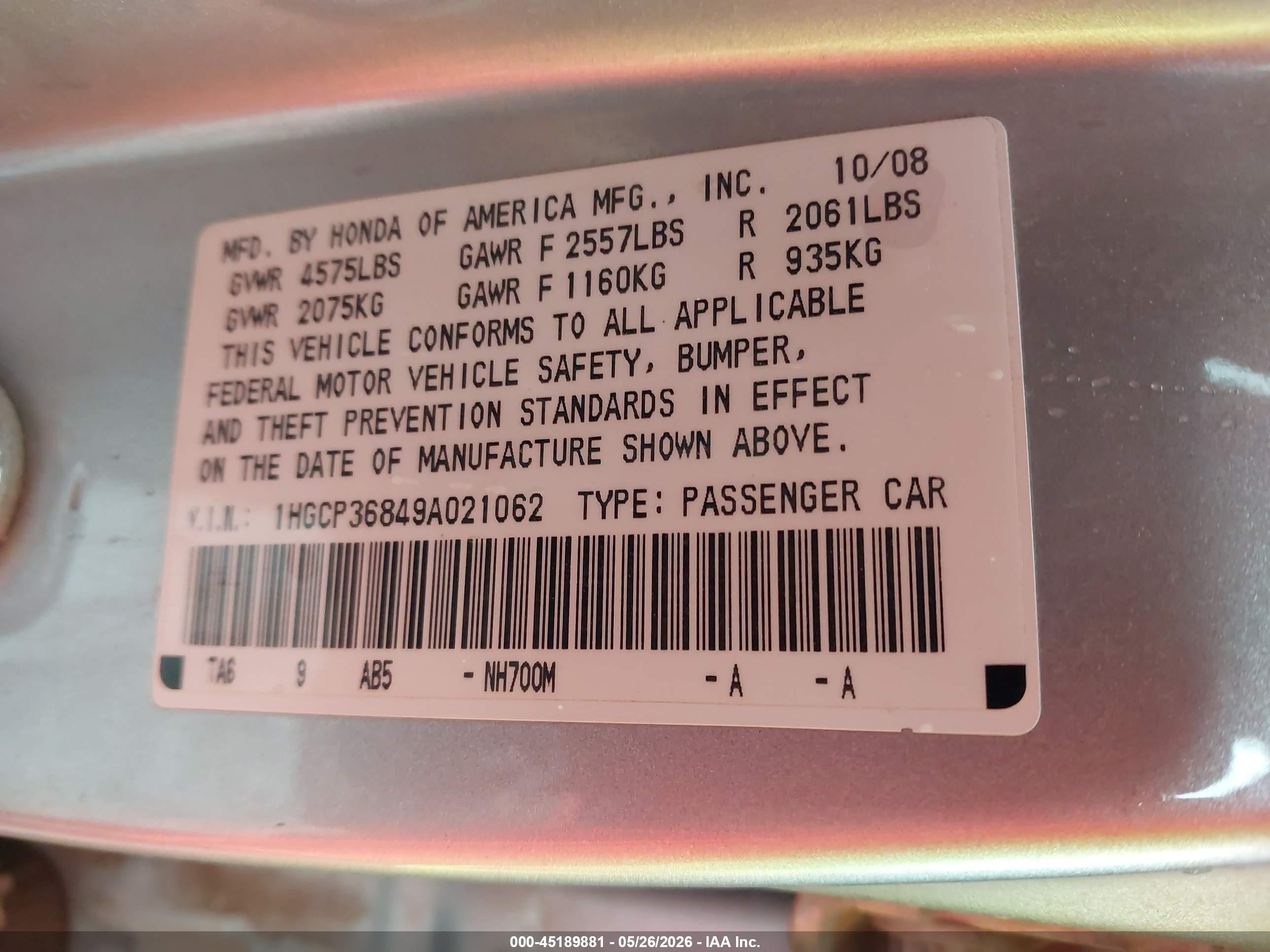 2009 Honda Accord 3.5 Ex-l Silver vin: 1HGCP36849A021062