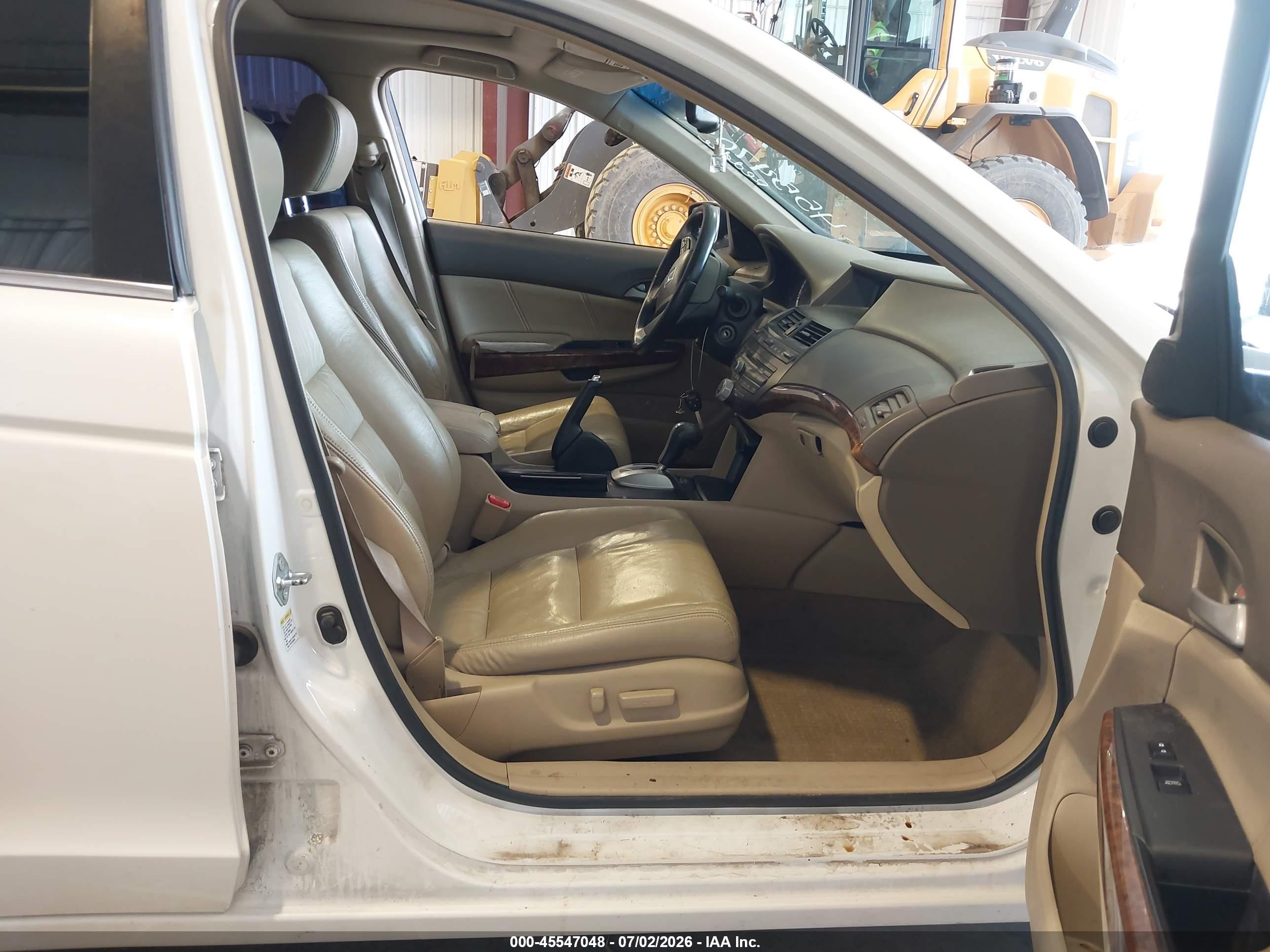 2009 Honda Accord 3.5 Ex-l White vin: 1HGCP36849A024513