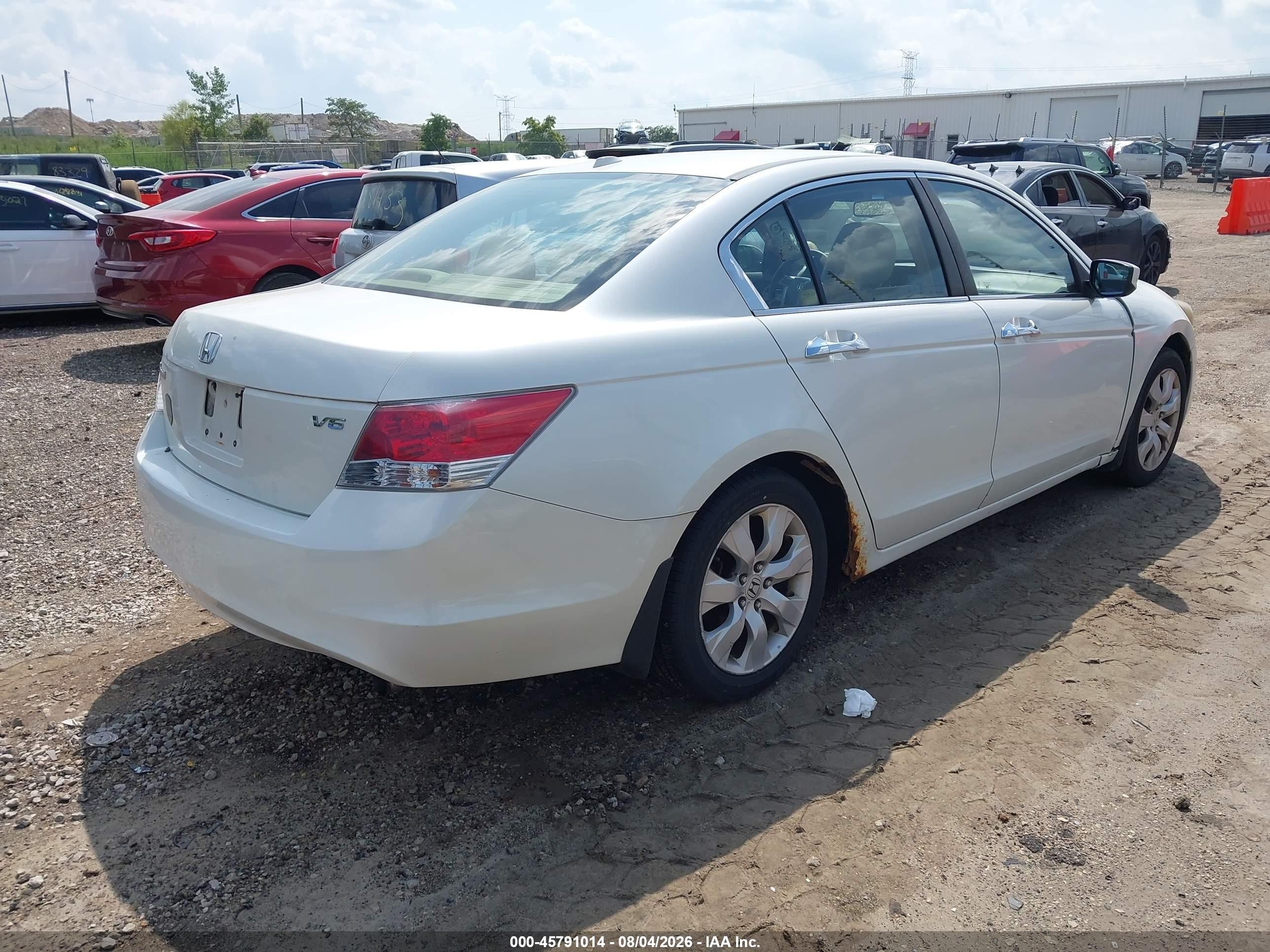 2008 Honda Accord 3.5 Ex-l White vin: 1HGCP36858A033199