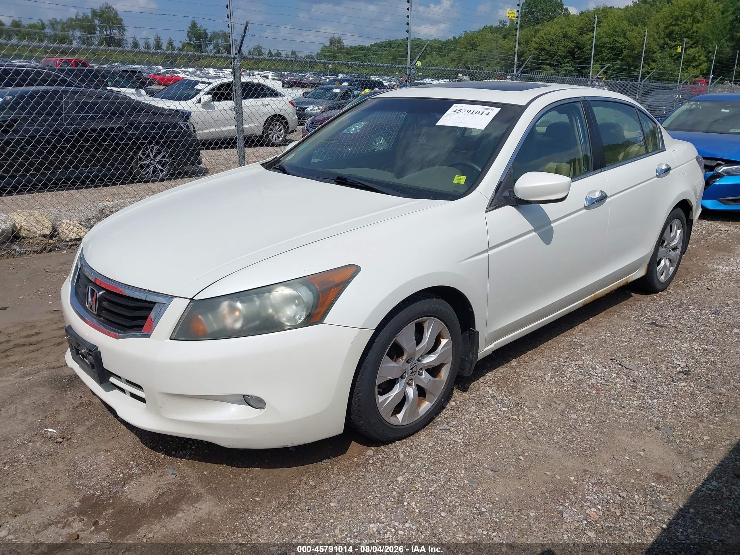 2008 Honda Accord 3.5 Ex-l White vin: 1HGCP36858A033199