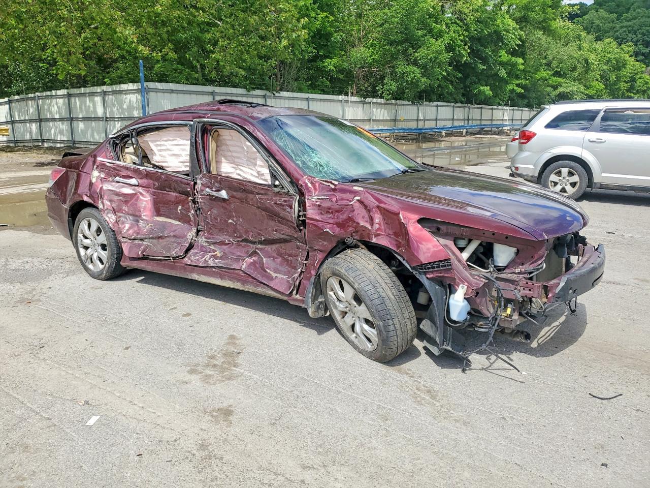 2008 Honda Accord Exl Burgundy vin: 1HGCP36858A076764