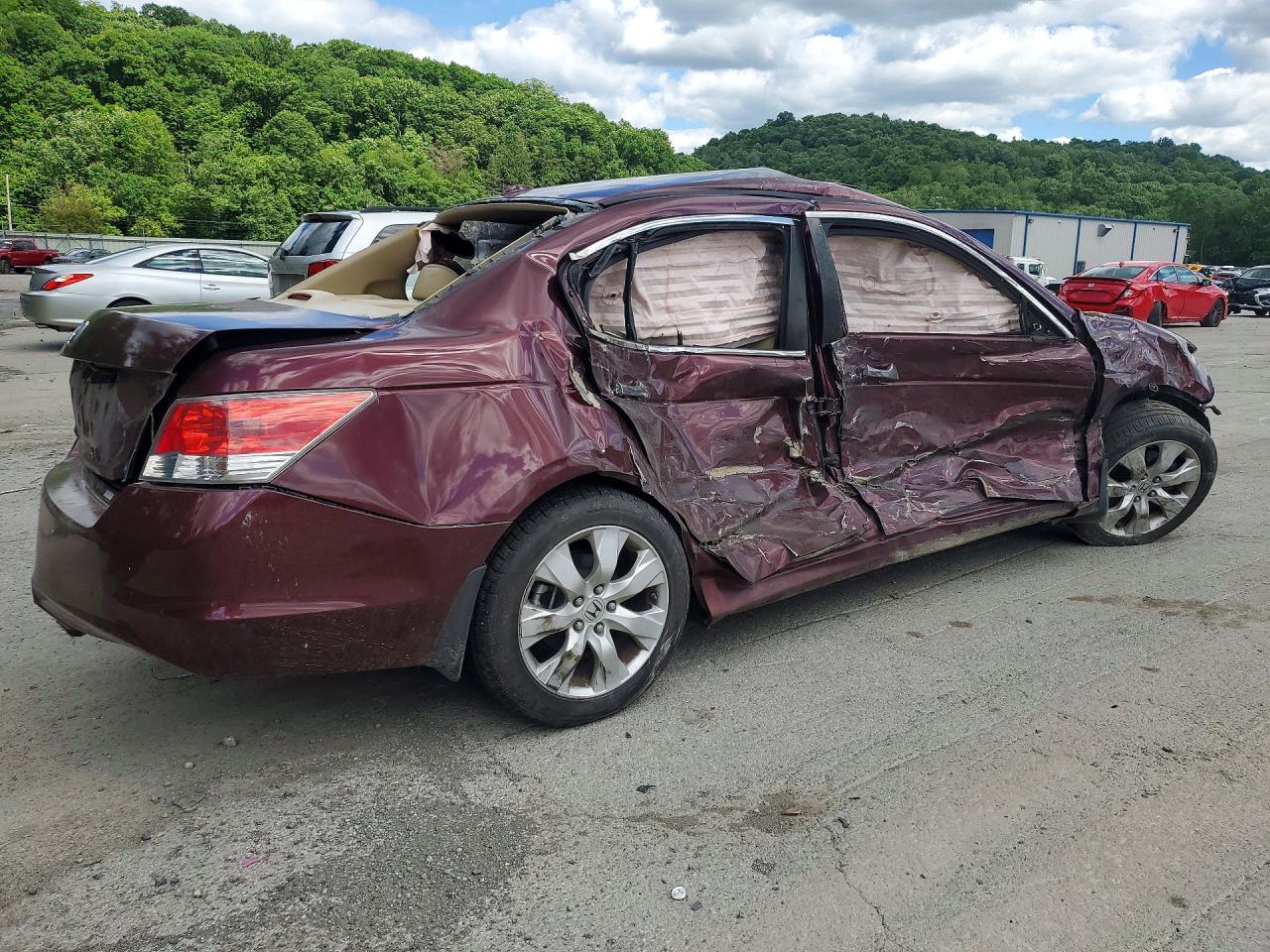 2008 Honda Accord Exl Burgundy vin: 1HGCP36858A076764