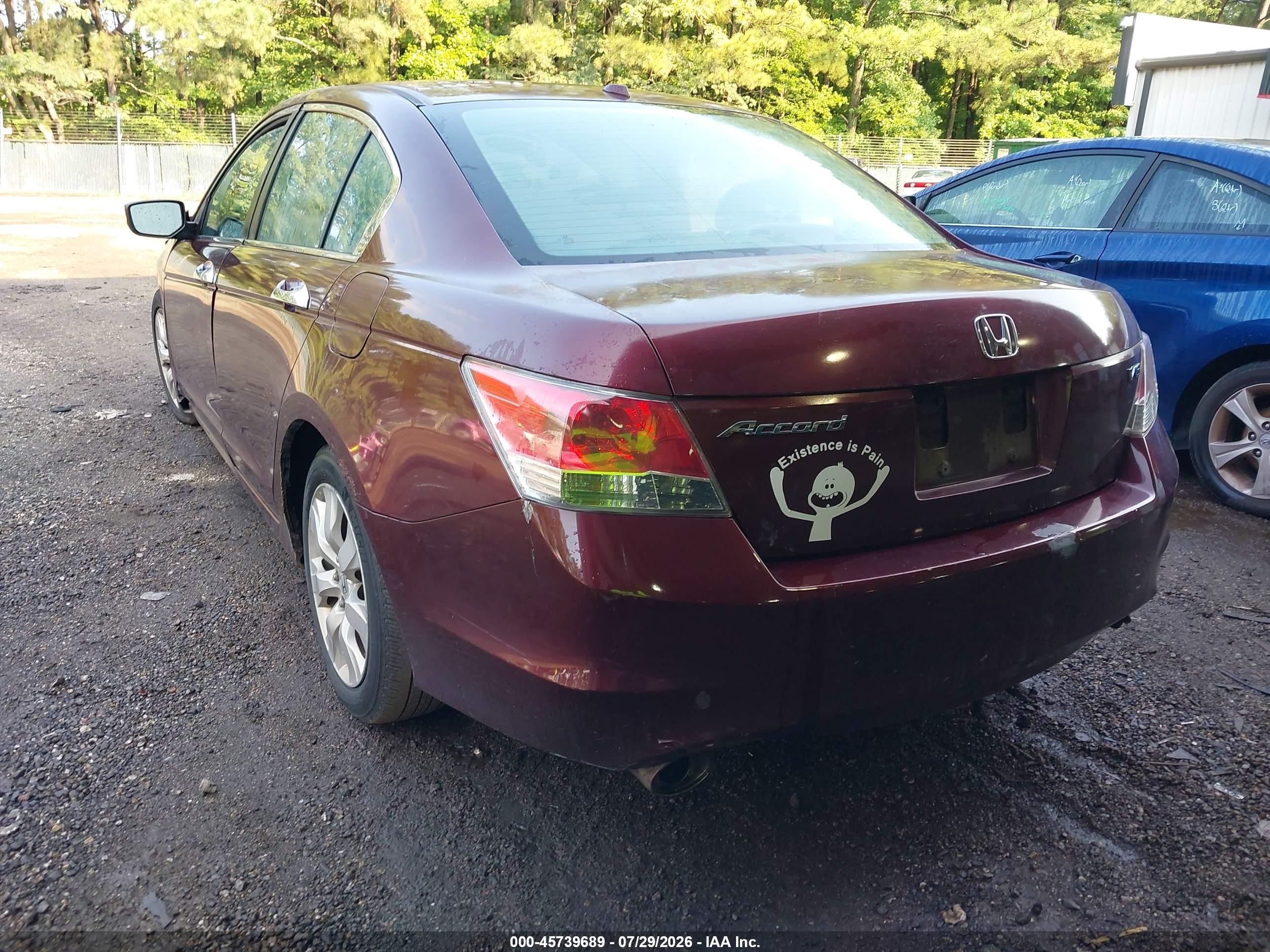2008 Honda Accord 3.5 Ex-l Burgundy vin: 1HGCP36858A801103