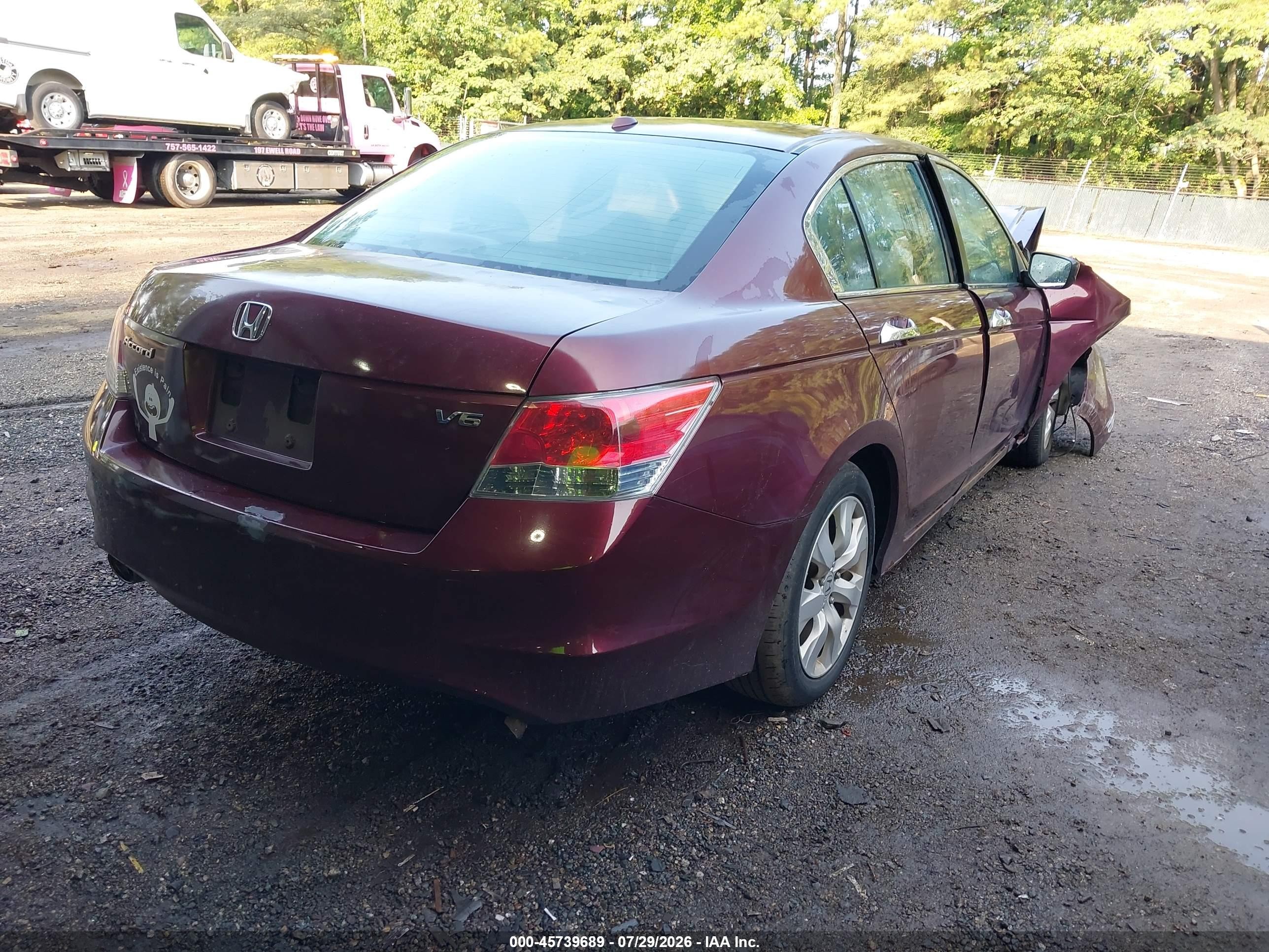 2008 Honda Accord 3.5 Ex-l Burgundy vin: 1HGCP36858A801103