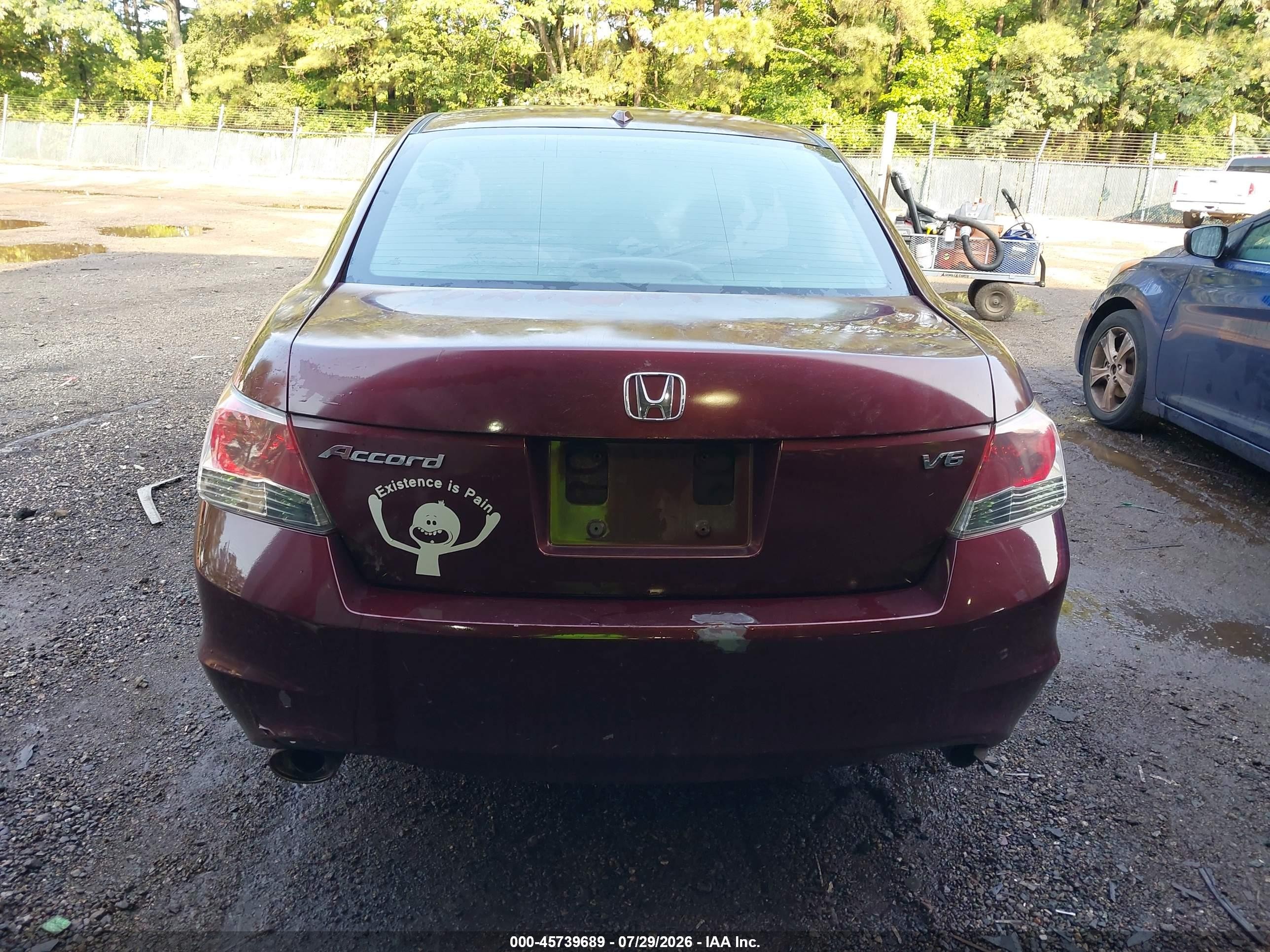 2008 Honda Accord 3.5 Ex-l Burgundy vin: 1HGCP36858A801103