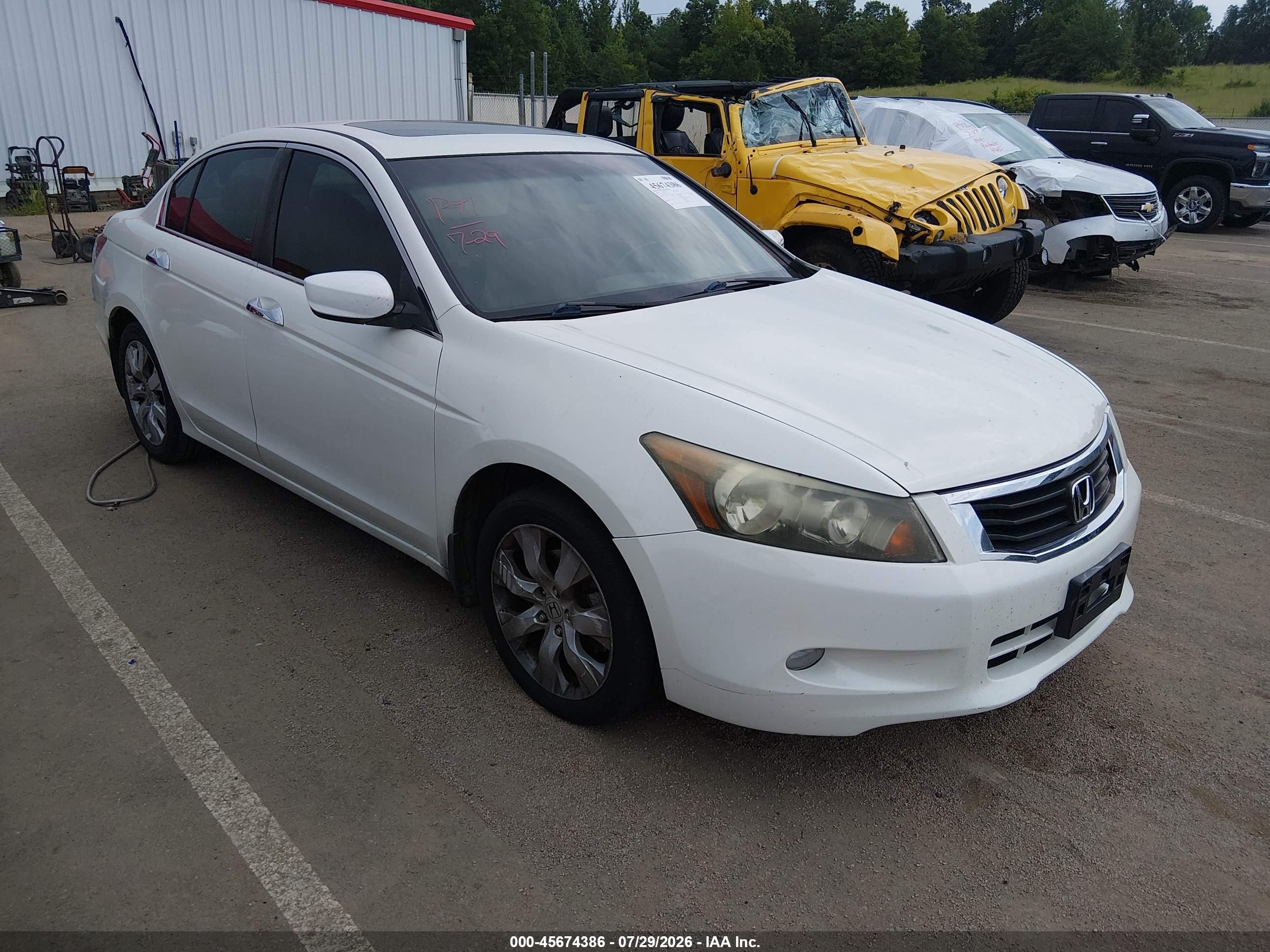 2009 Honda Accord 3.5 Ex-l White vin: 1HGCP36859A009017