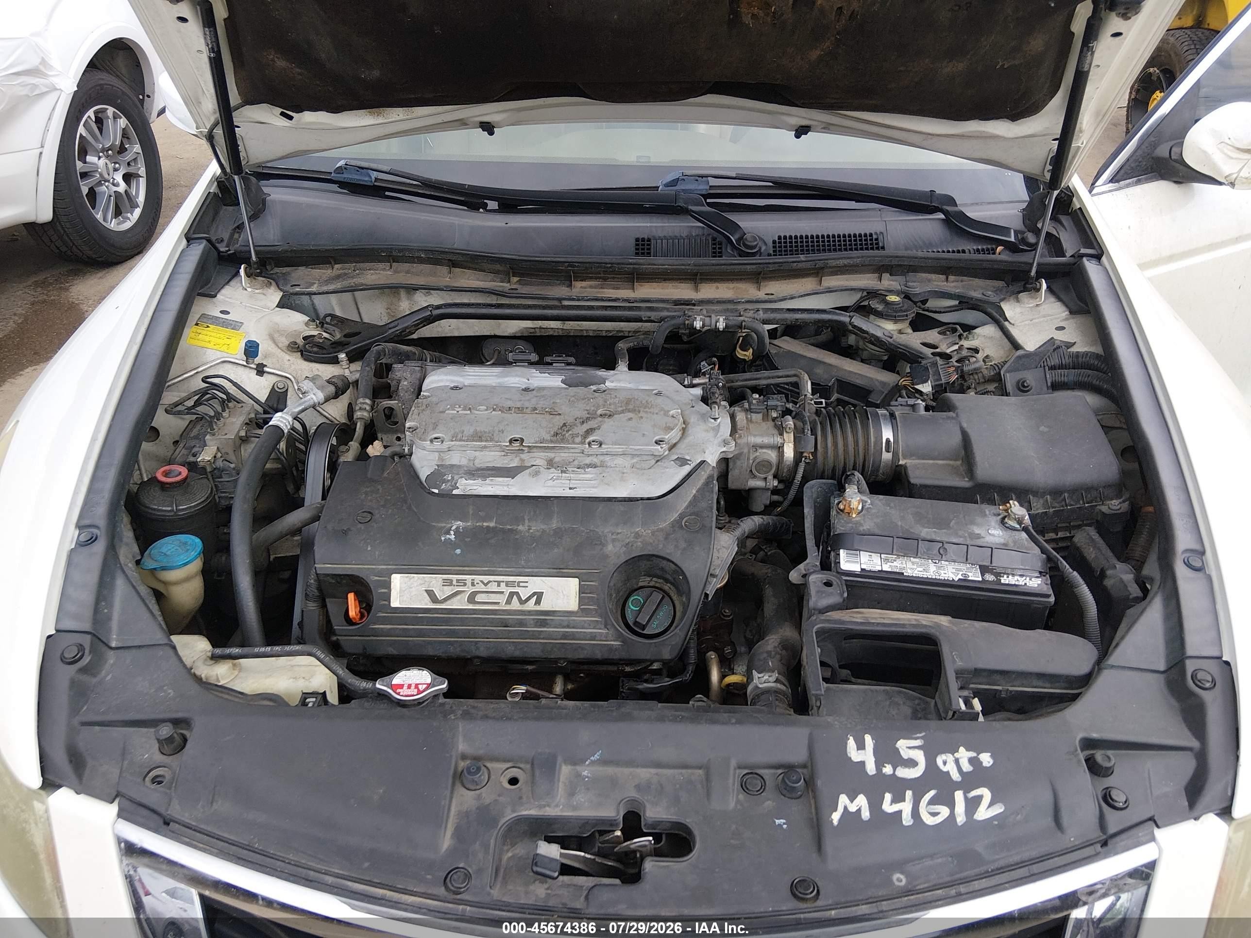 2009 Honda Accord 3.5 Ex-l White vin: 1HGCP36859A009017