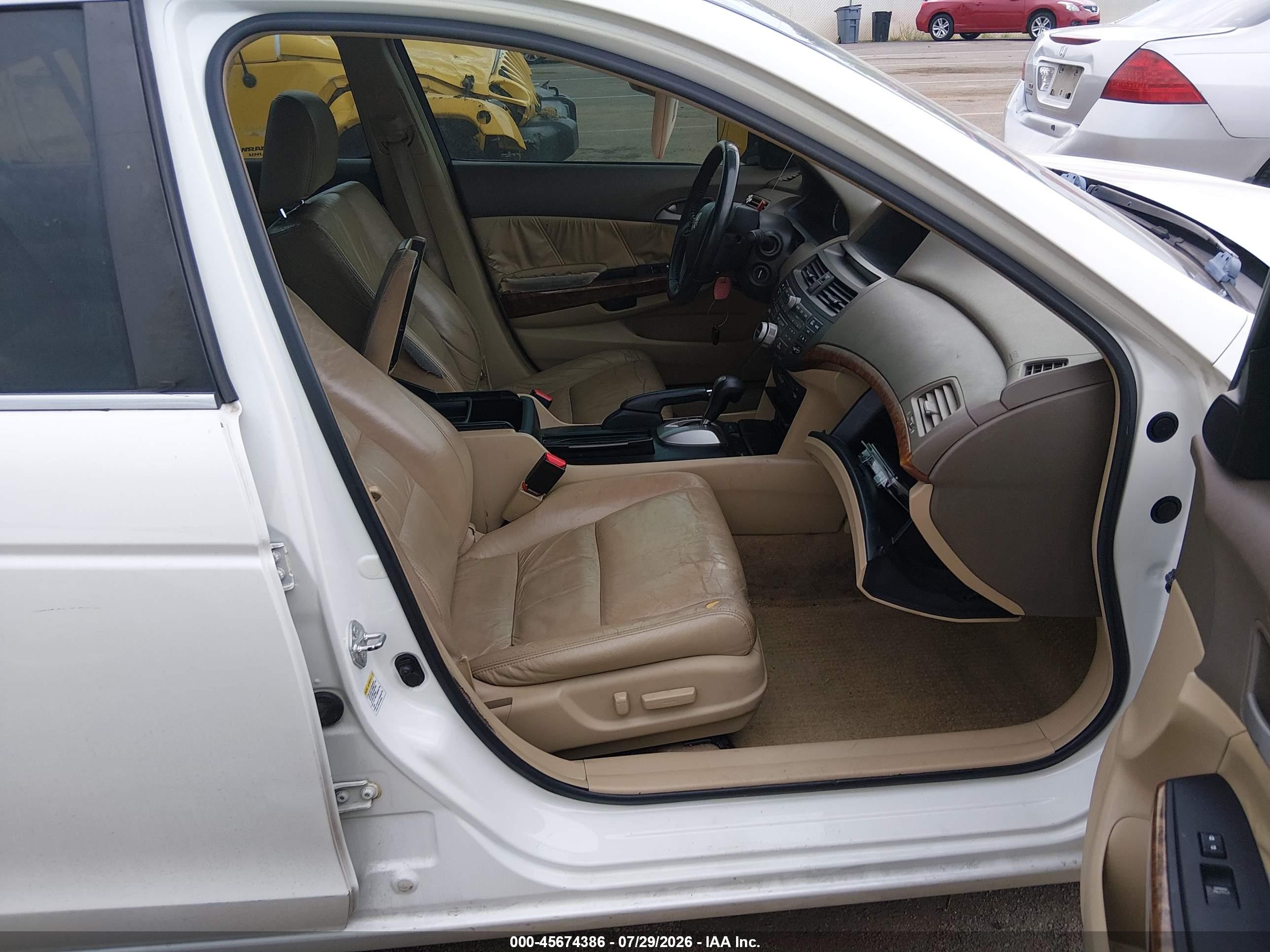 2009 Honda Accord 3.5 Ex-l White vin: 1HGCP36859A009017