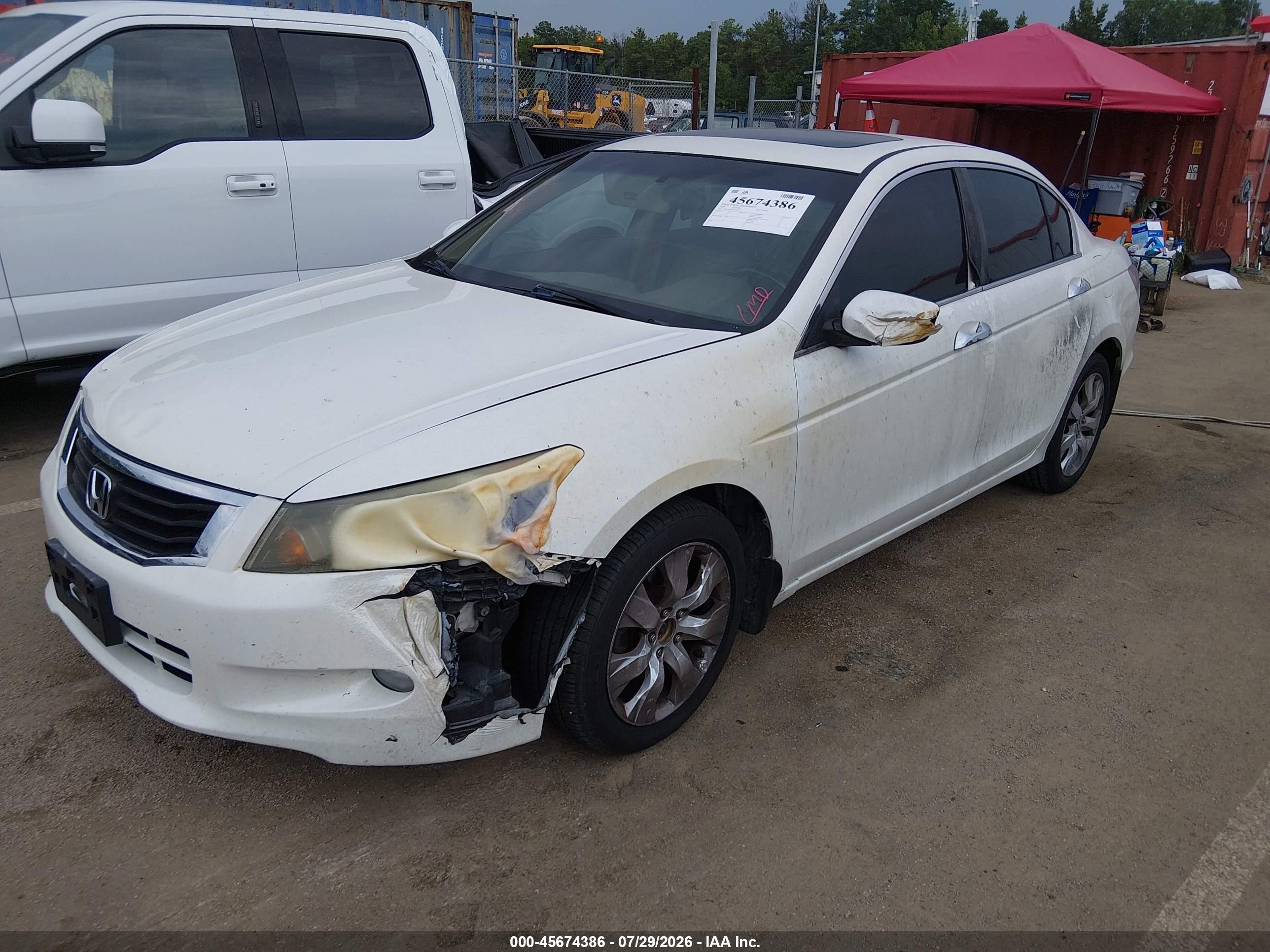 2009 Honda Accord 3.5 Ex-l White vin: 1HGCP36859A009017