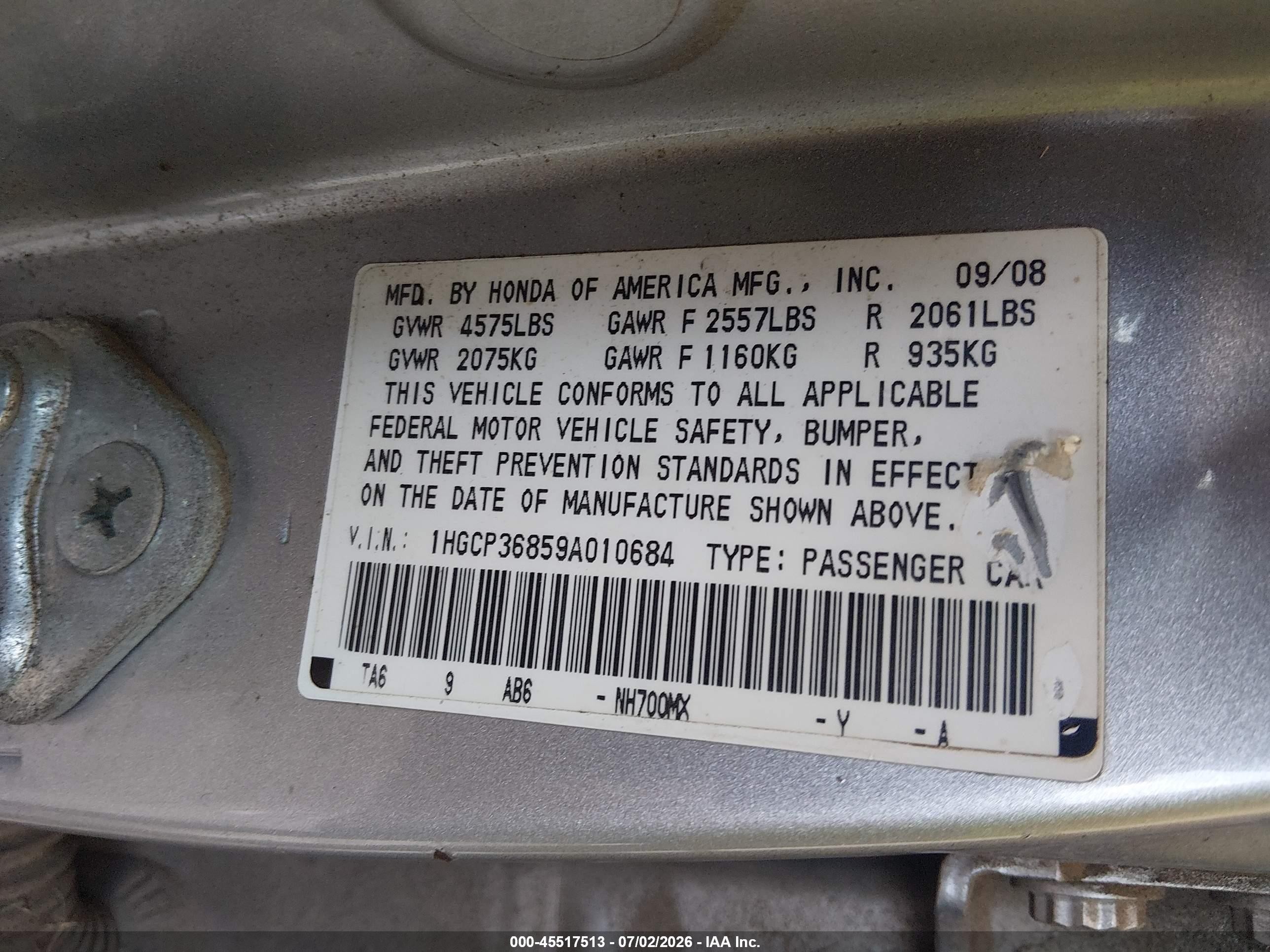 2009 Honda Accord 3.5 Ex-l Silver vin: 1HGCP36859A010684