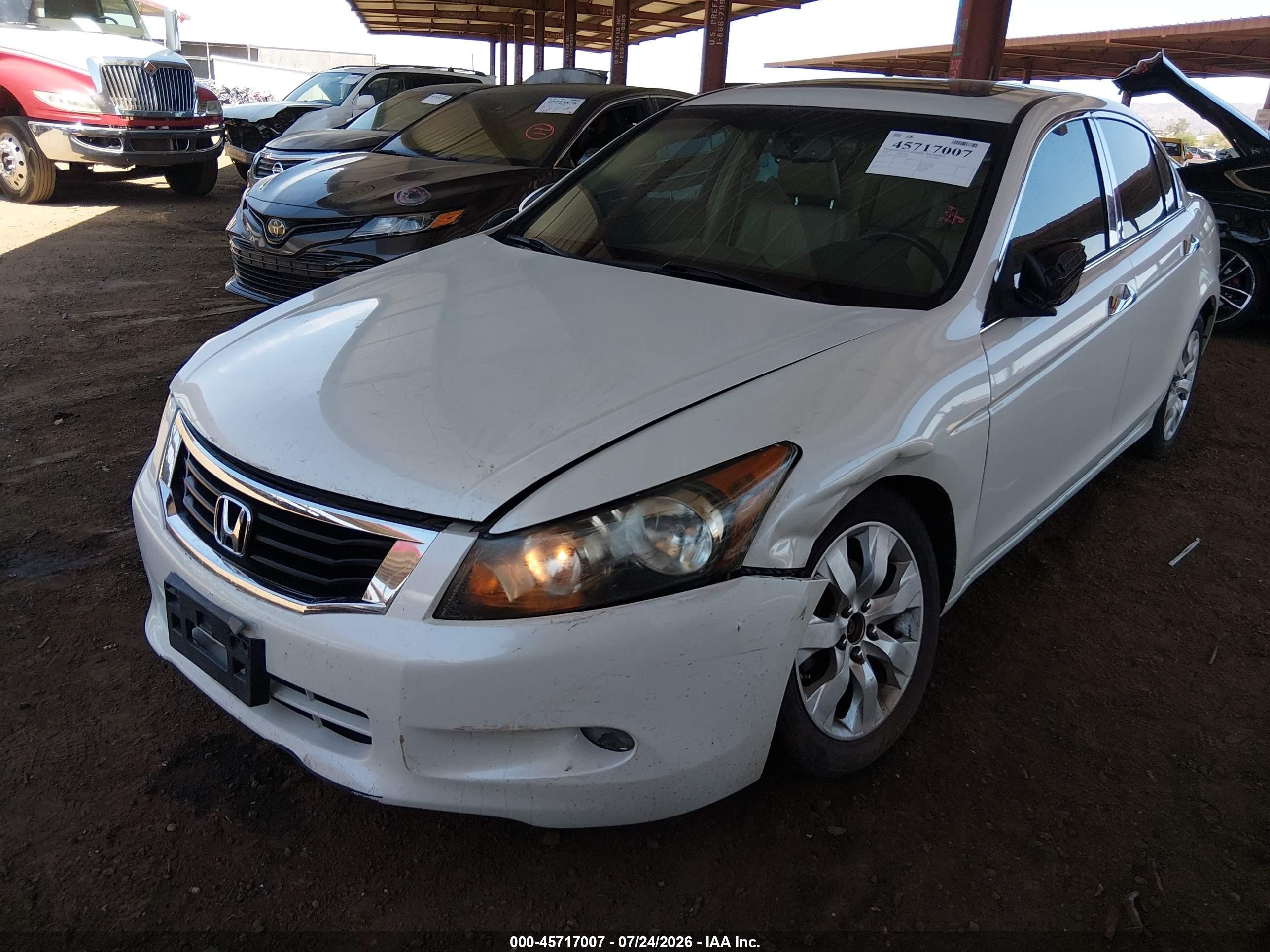 2009 Honda Accord 3.5 Ex-l White vin: 1HGCP36859A024844