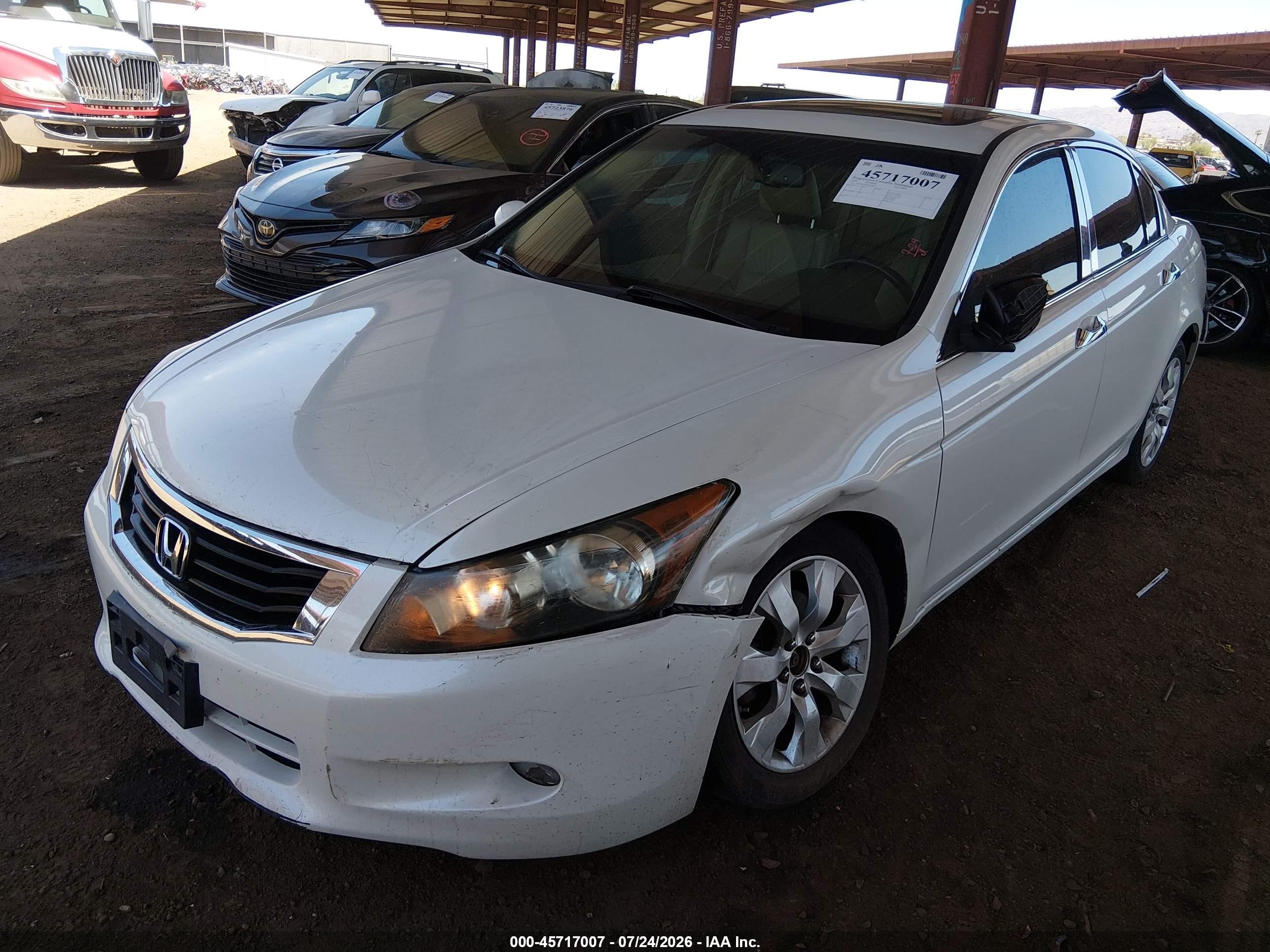 2009 Honda Accord 3.5 Ex-l White vin: 1HGCP36859A024844