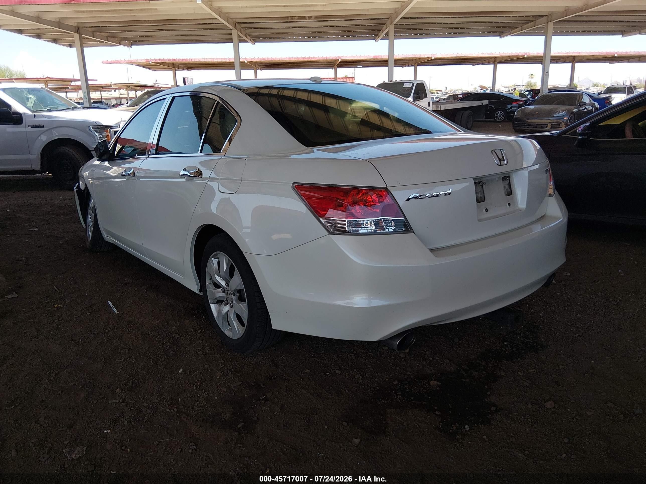 2009 Honda Accord 3.5 Ex-l White vin: 1HGCP36859A024844