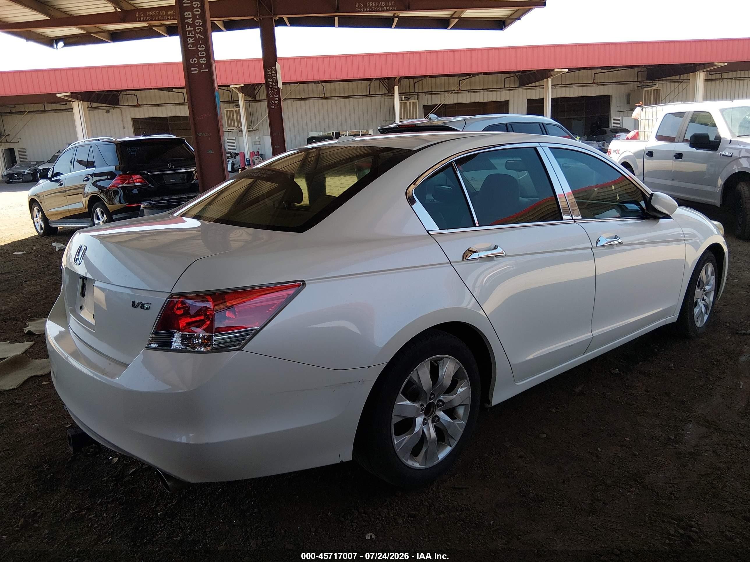2009 Honda Accord 3.5 Ex-l White vin: 1HGCP36859A024844