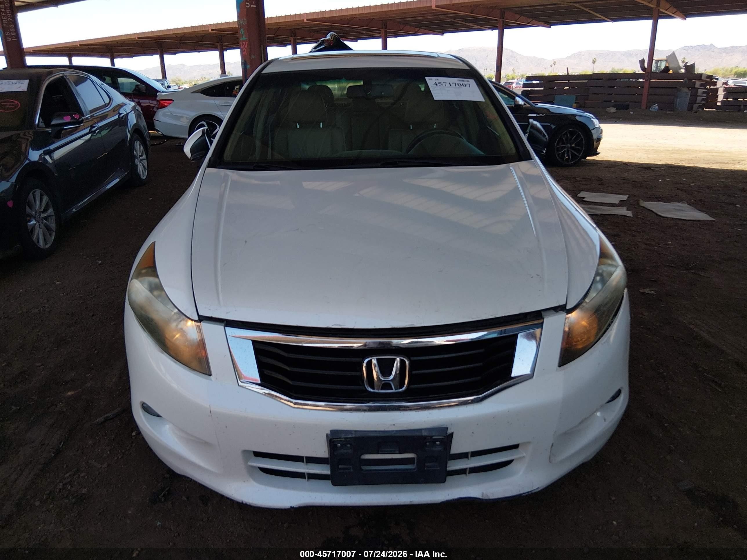 2009 Honda Accord 3.5 Ex-l White vin: 1HGCP36859A024844