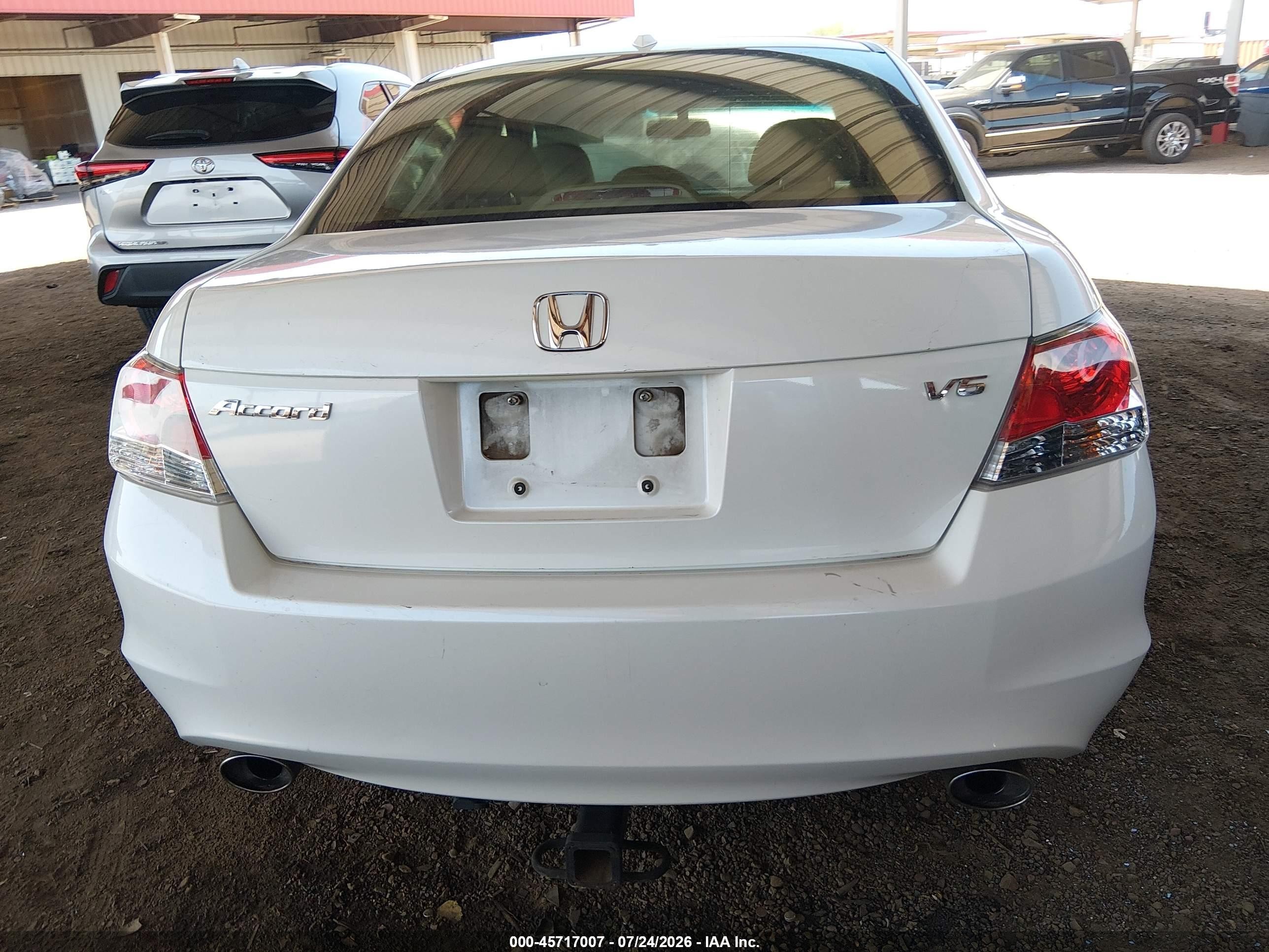 2009 Honda Accord 3.5 Ex-l White vin: 1HGCP36859A024844