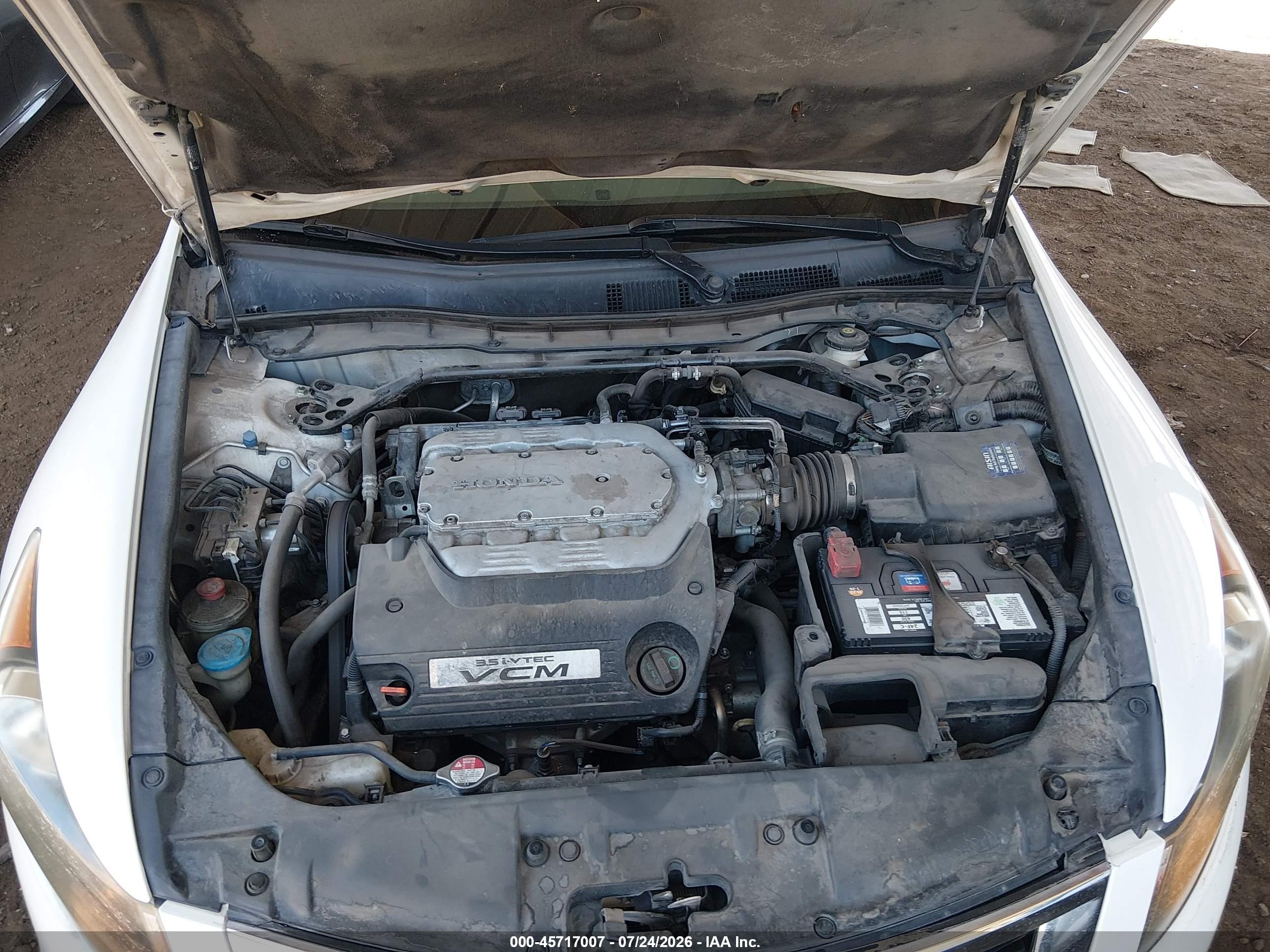 2009 Honda Accord 3.5 Ex-l White vin: 1HGCP36859A024844