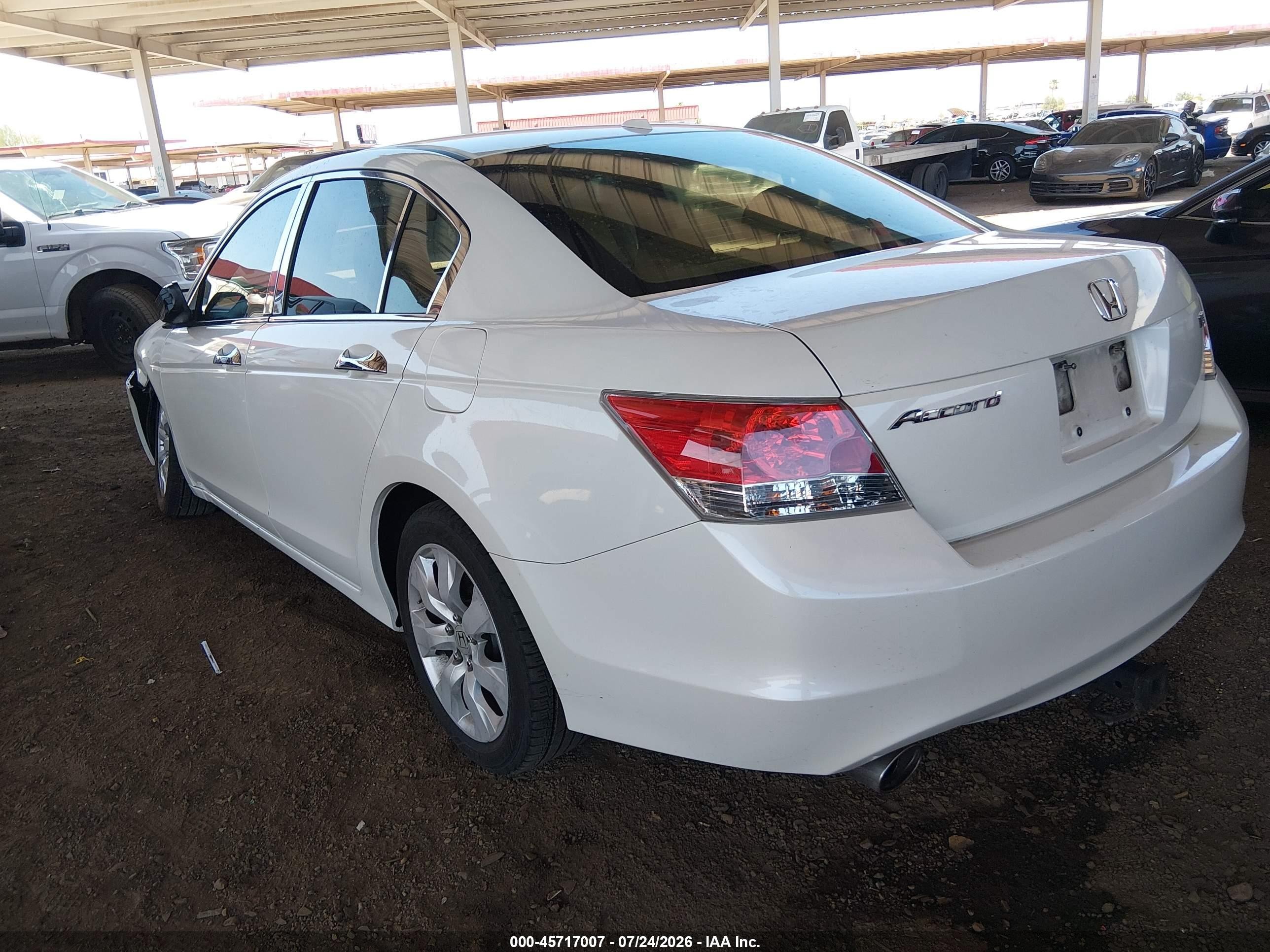 2009 Honda Accord 3.5 Ex-l White vin: 1HGCP36859A024844