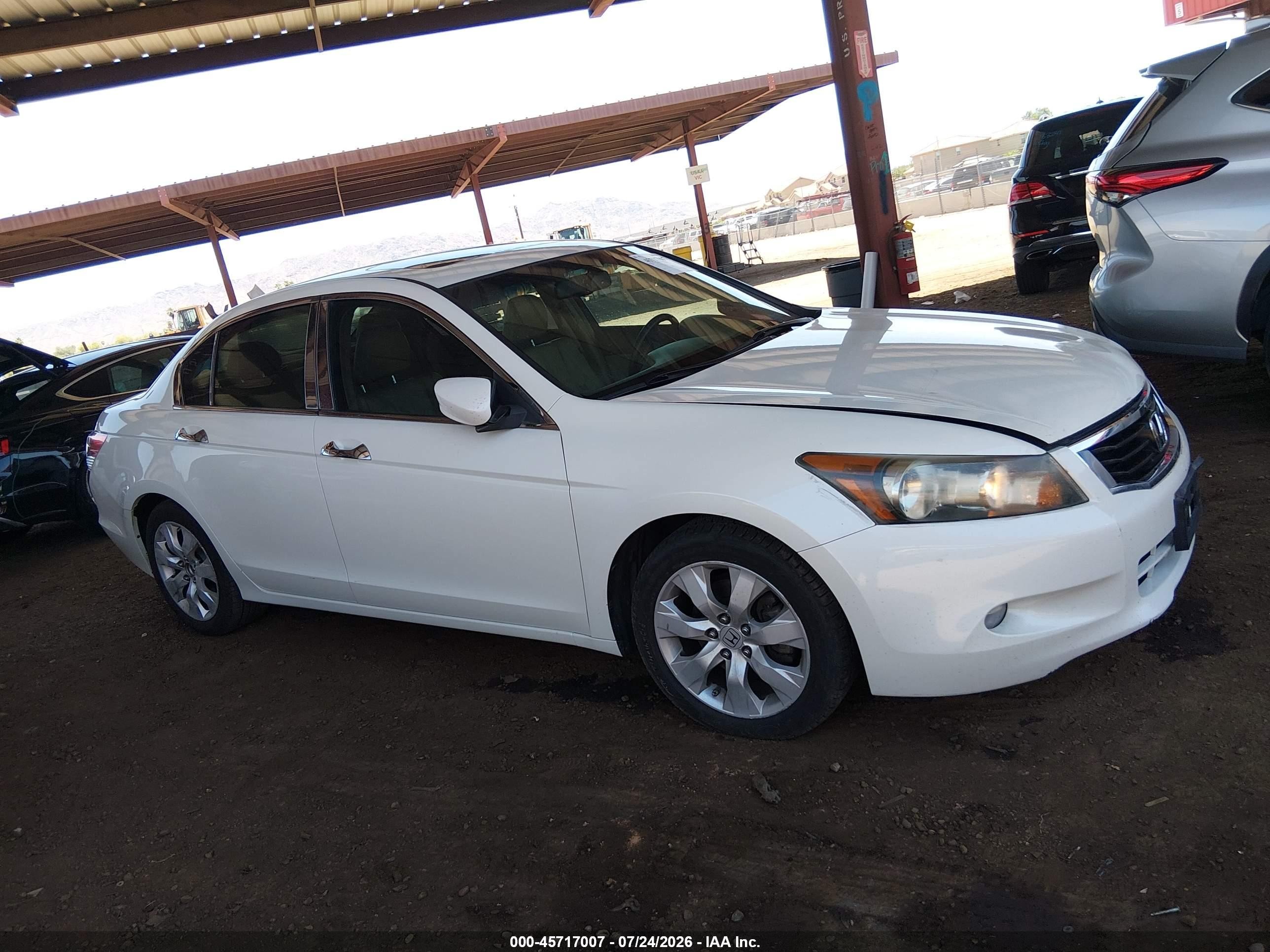 2009 Honda Accord 3.5 Ex-l White vin: 1HGCP36859A024844