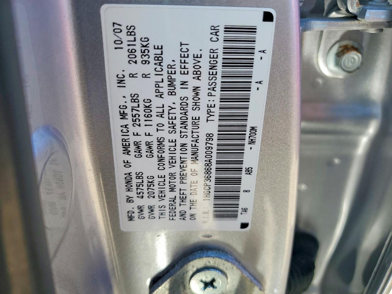 2008 Honda Accord Exl Silver vin: 1HGCP36868A009798