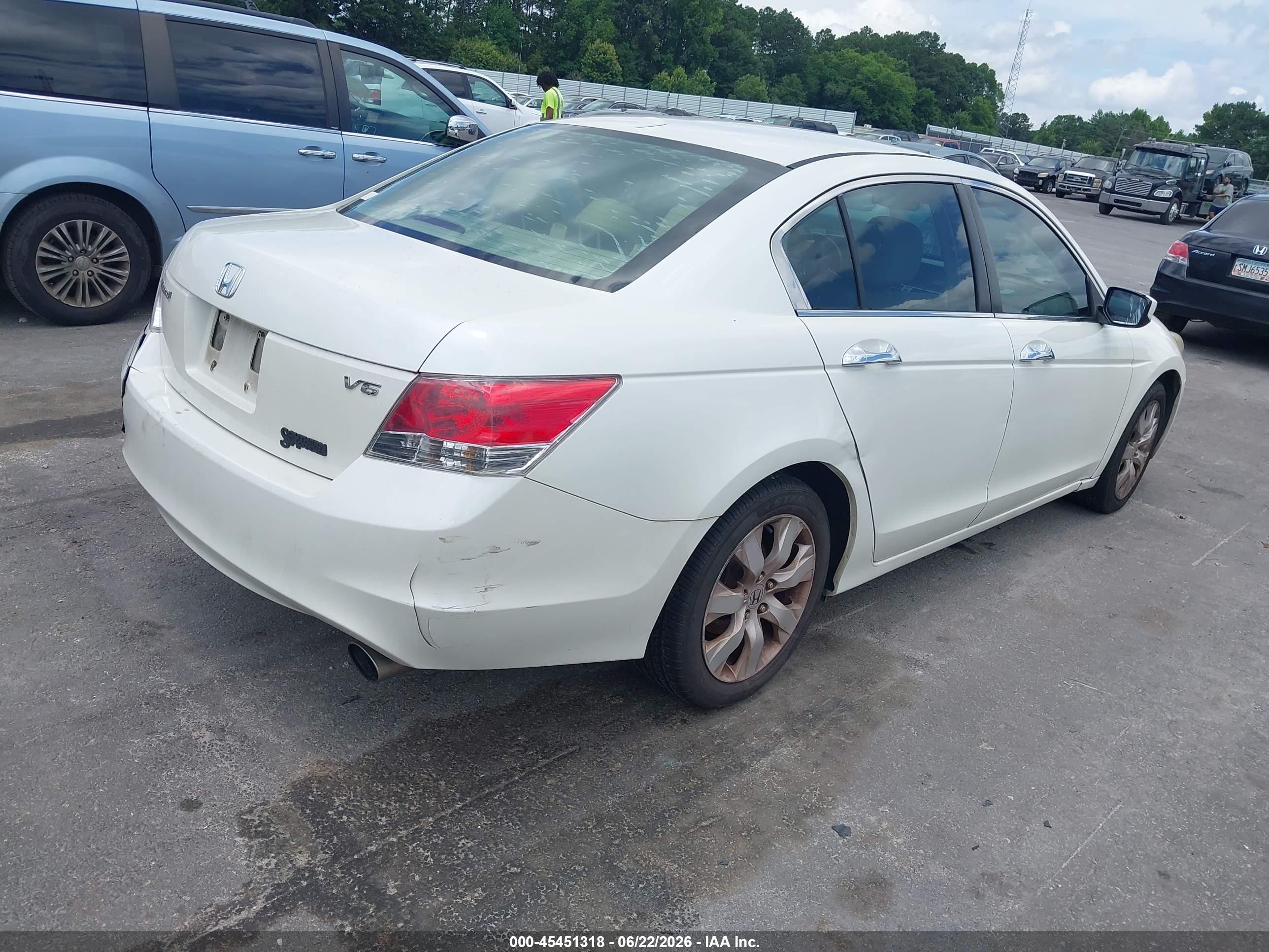 2008 Honda Accord 3.5 Ex-l White vin: 1HGCP36868A027802