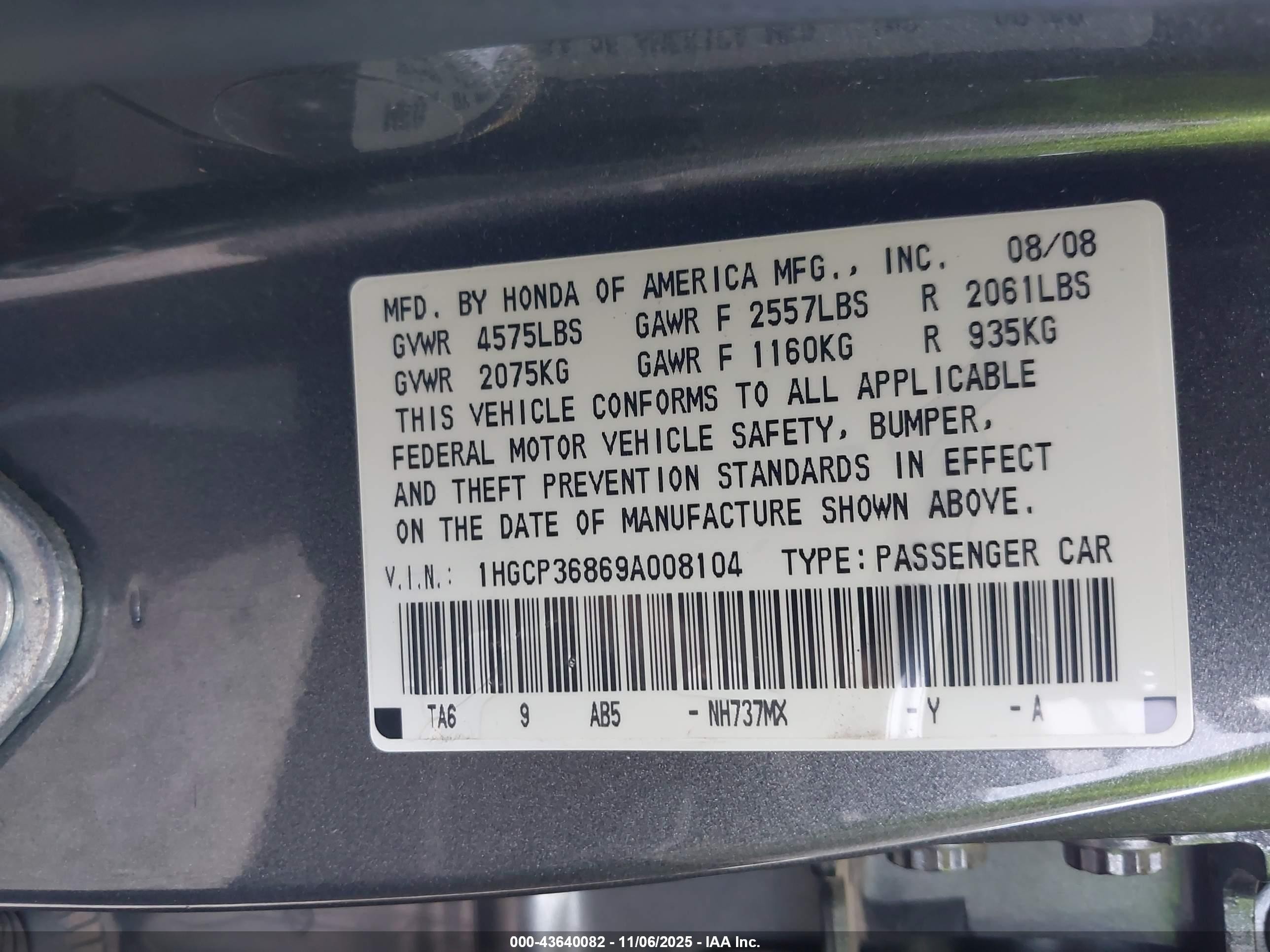 2009 Honda Accord 3.5 Ex-l Gray vin: 1HGCP36869A008104