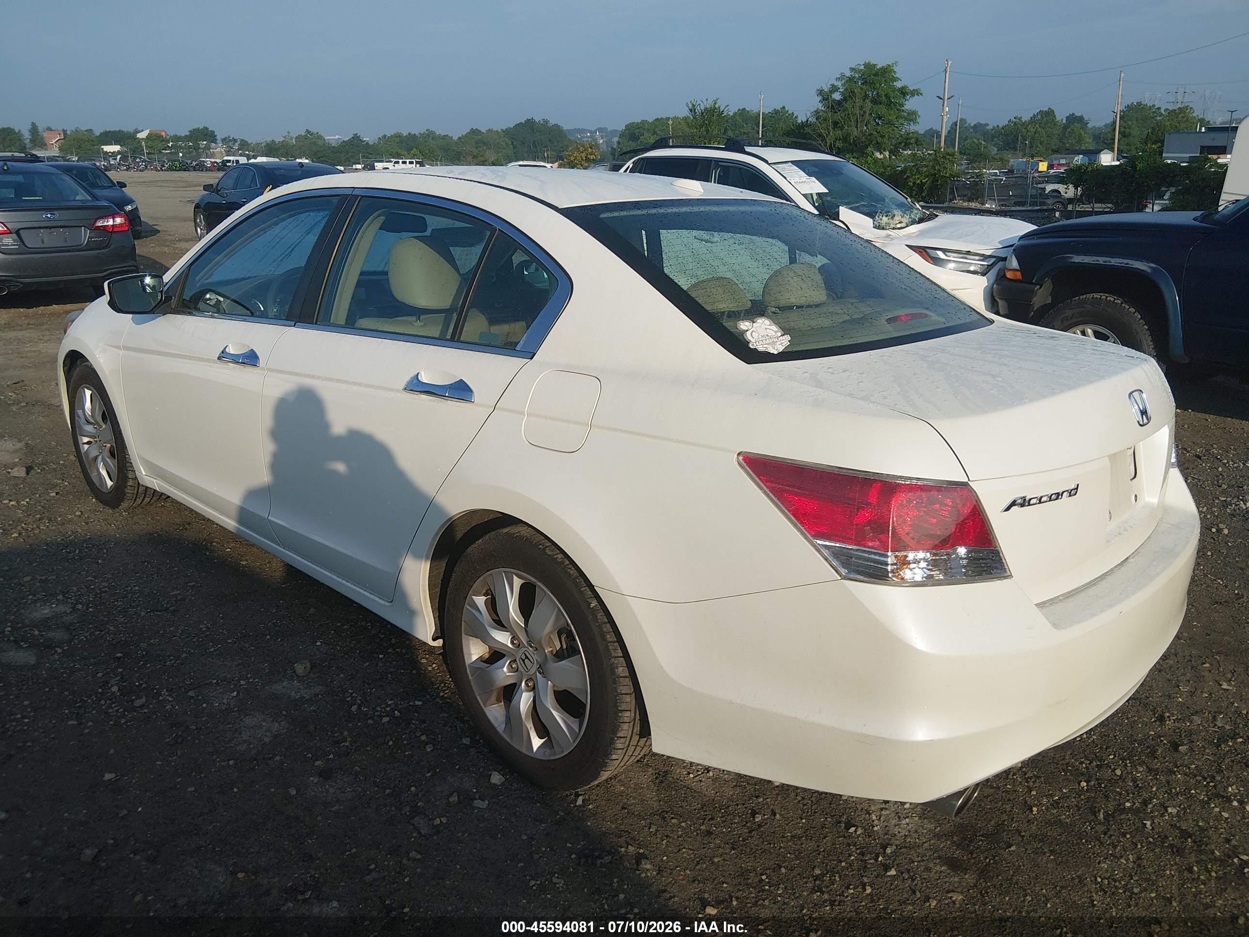 2009 Honda Accord 3.5 Ex-l White vin: 1HGCP36869A045668