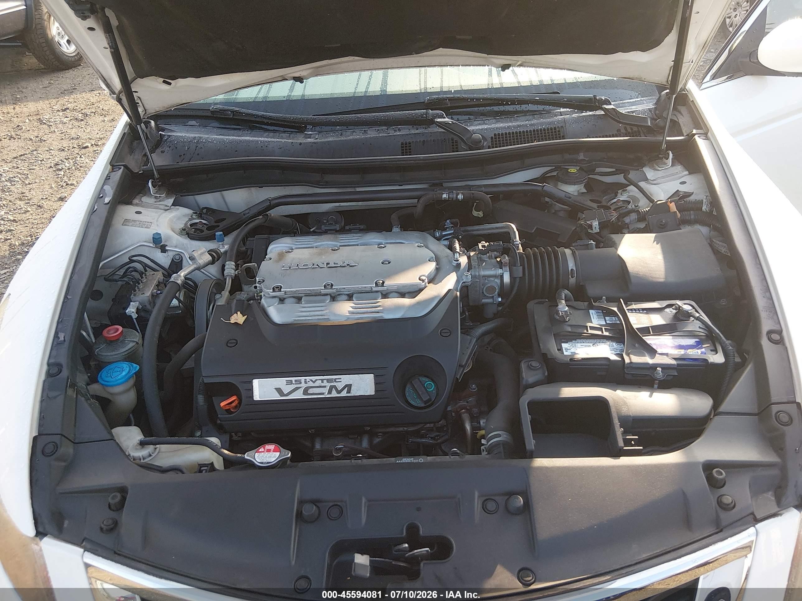 2009 Honda Accord 3.5 Ex-l White vin: 1HGCP36869A045668