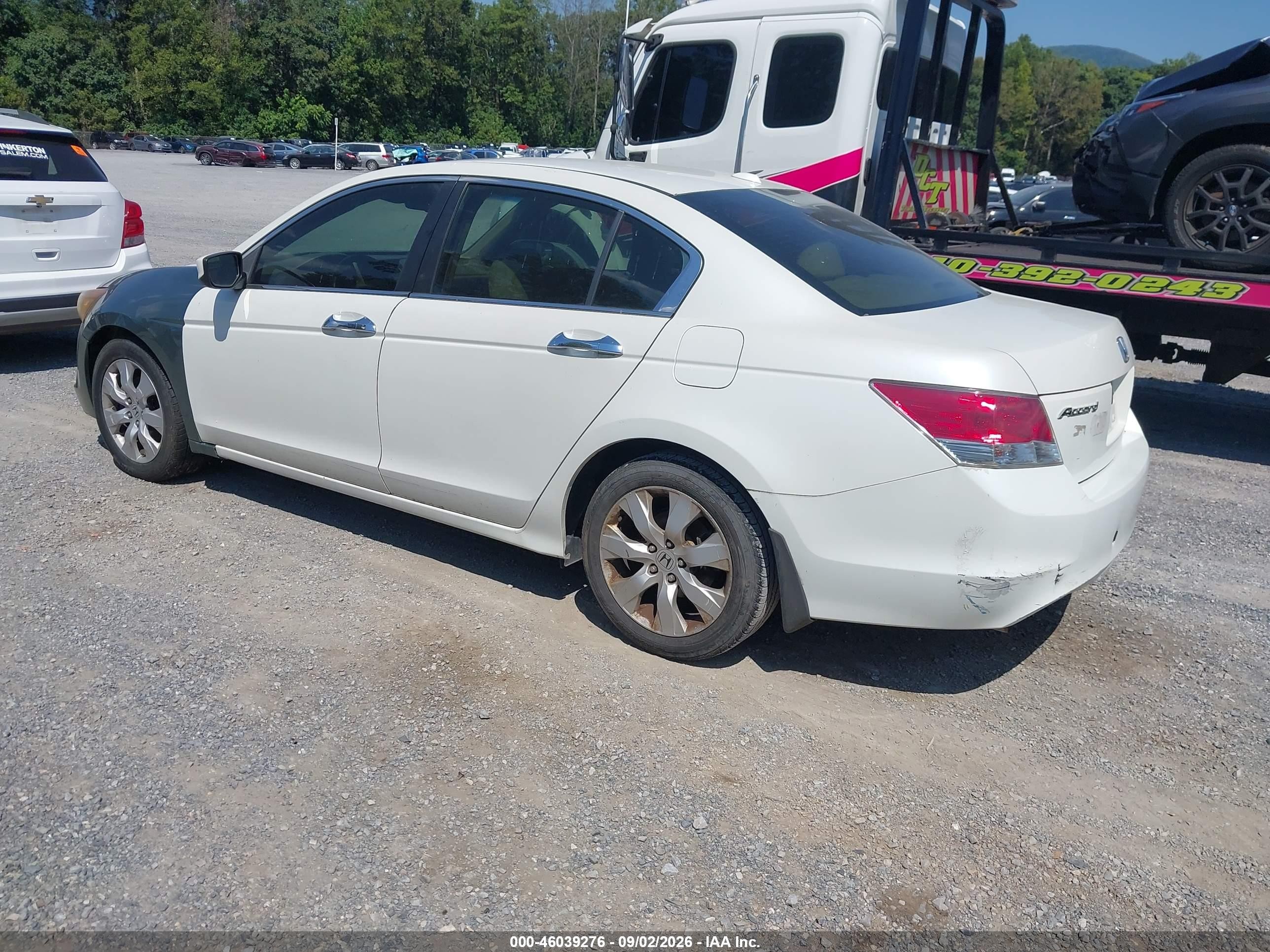 2008 Honda Accord 3.5 Ex-l White vin: 1HGCP36878A083487