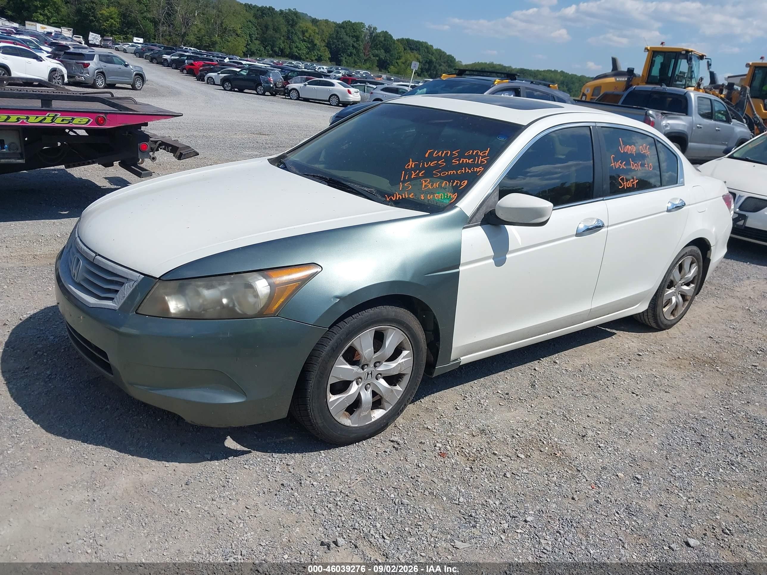 2008 Honda Accord 3.5 Ex-l White vin: 1HGCP36878A083487