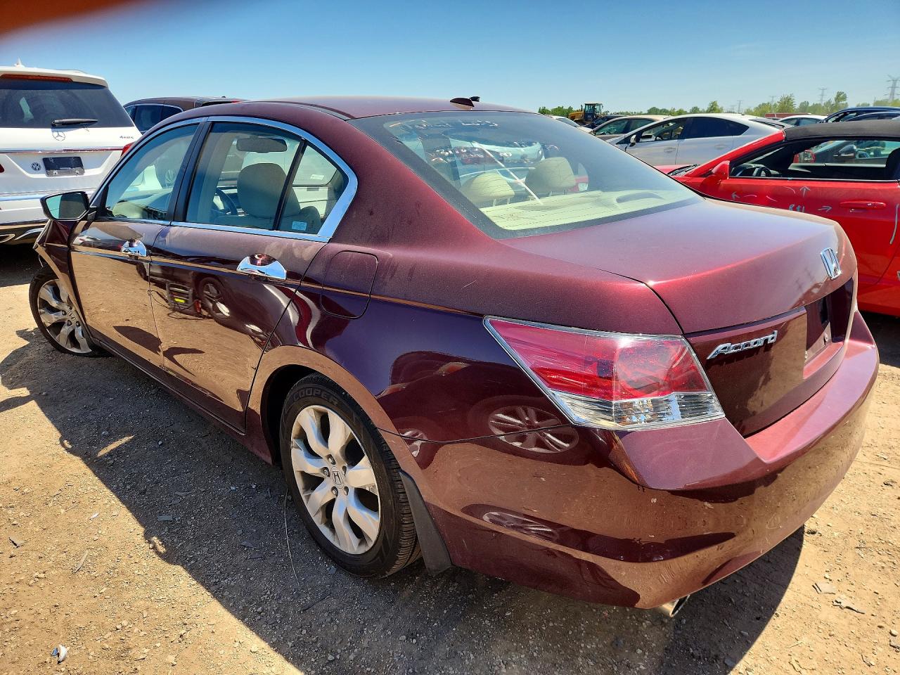 2008 Honda Accord Exl Burgundy vin: 1HGCP36888A084227