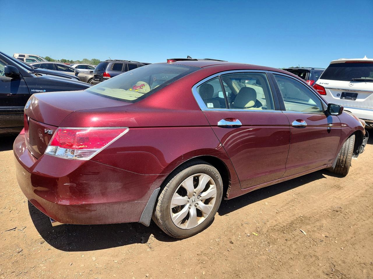 2008 Honda Accord Exl Burgundy vin: 1HGCP36888A084227