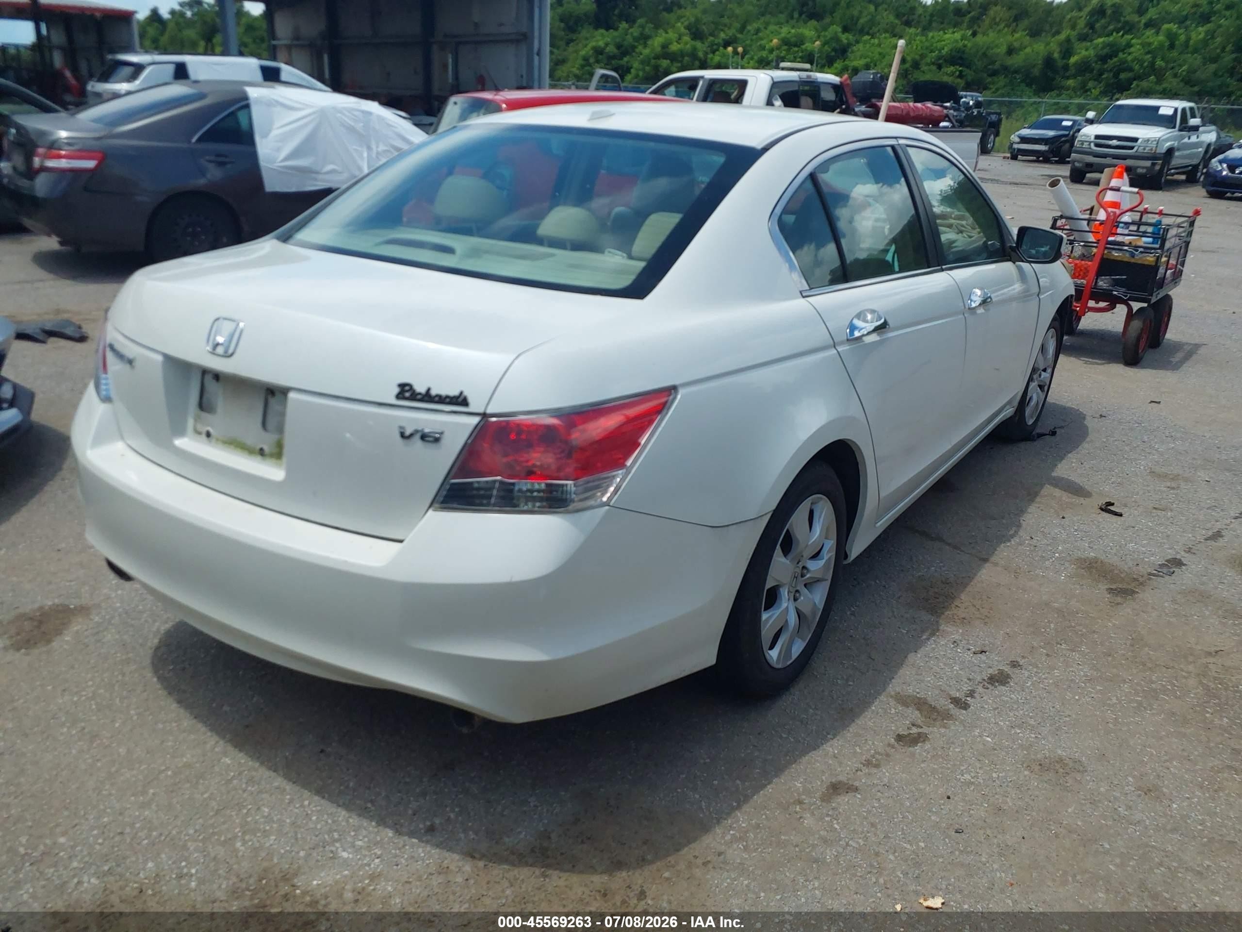 2009 Honda Accord 3.5 Ex-l White vin: 1HGCP36889A002563