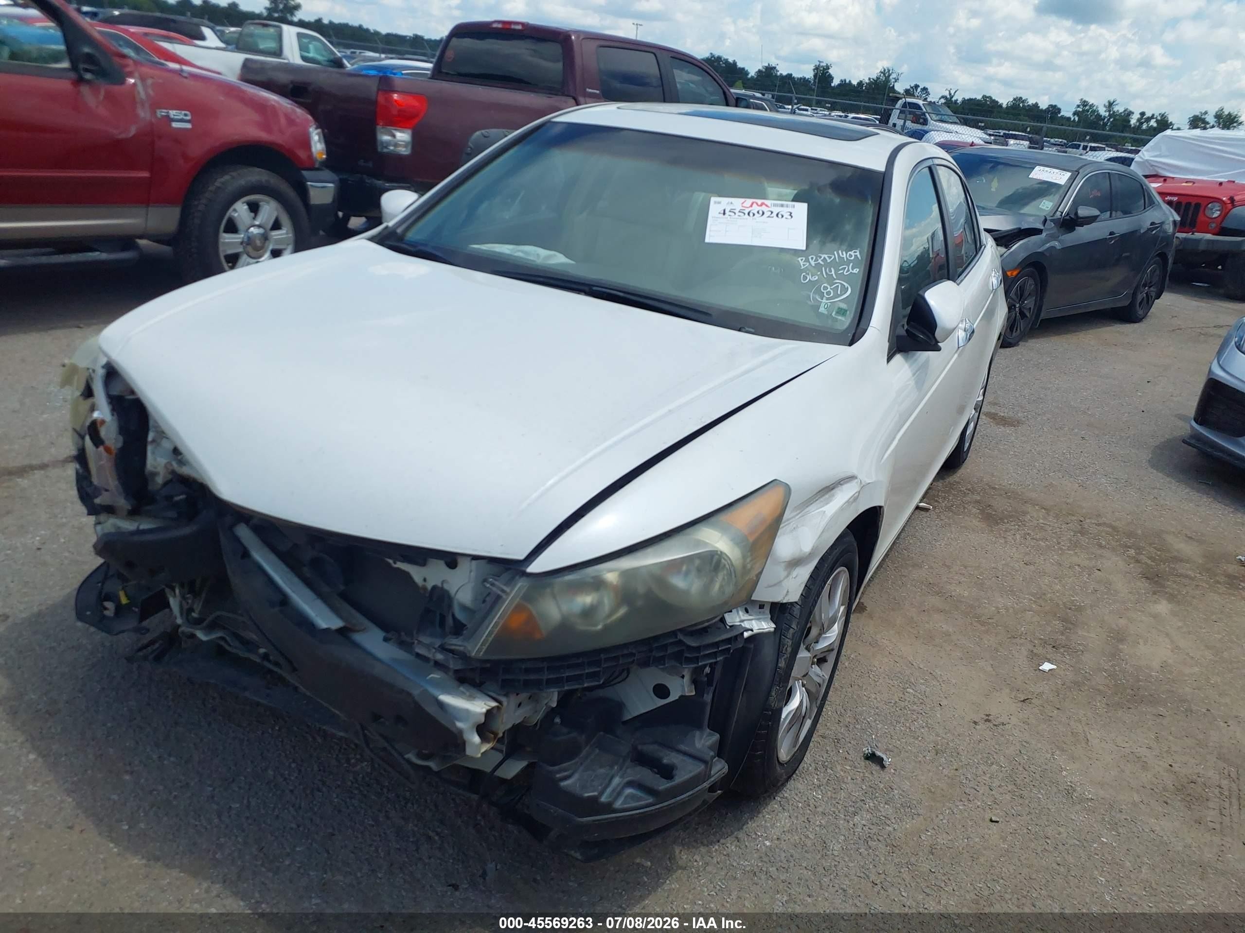 2009 Honda Accord 3.5 Ex-l White vin: 1HGCP36889A002563