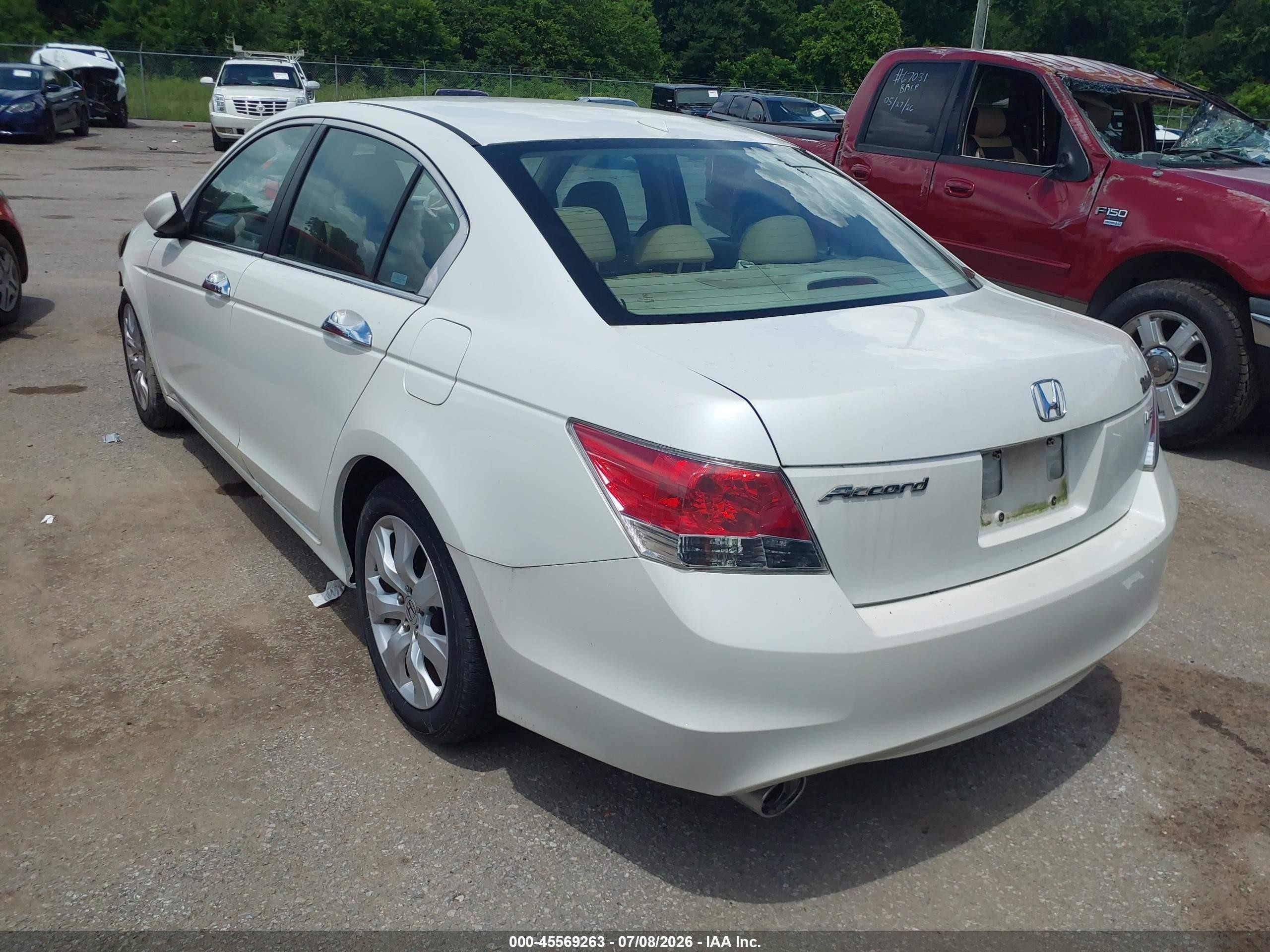 2009 Honda Accord 3.5 Ex-l White vin: 1HGCP36889A002563