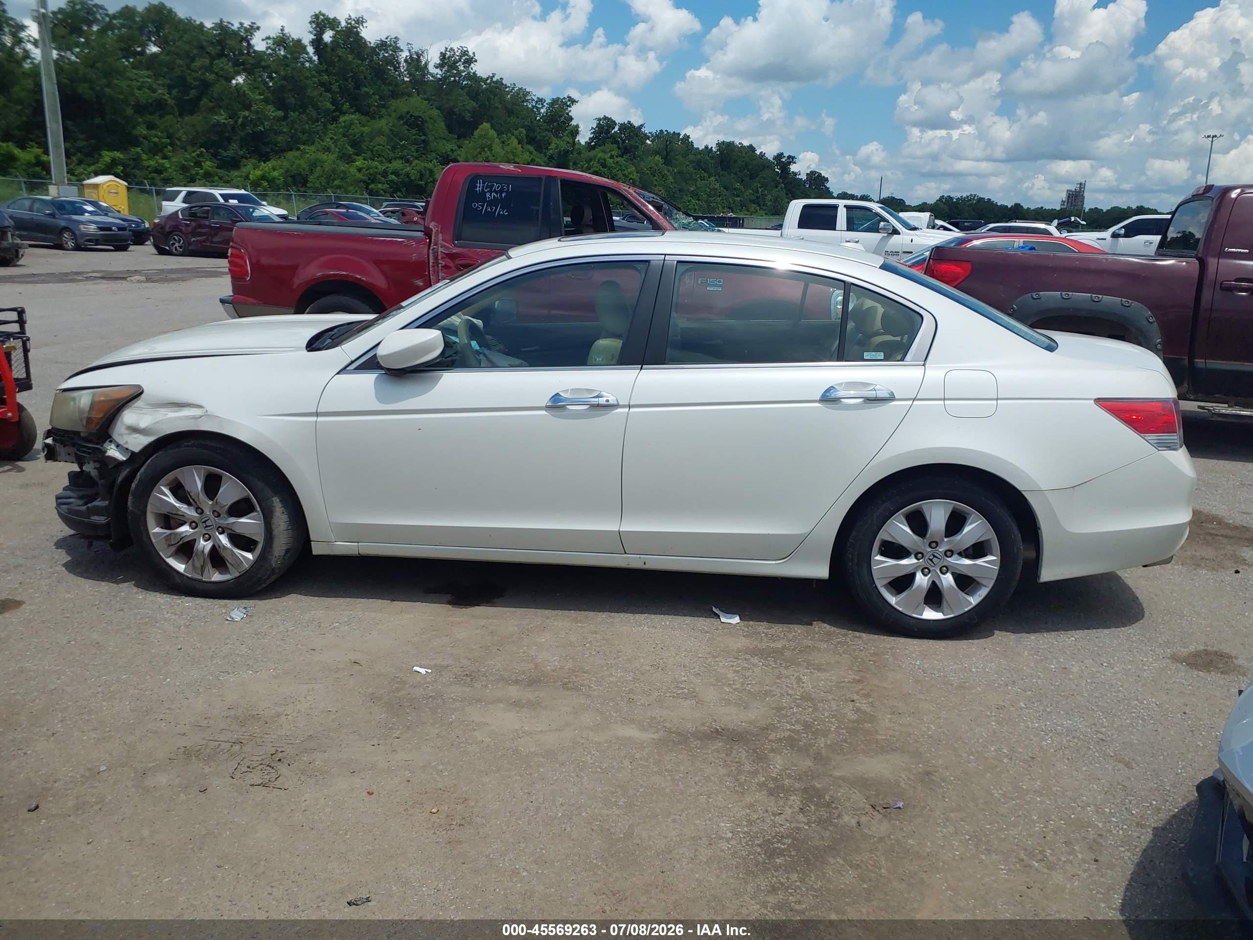2009 Honda Accord 3.5 Ex-l White vin: 1HGCP36889A002563