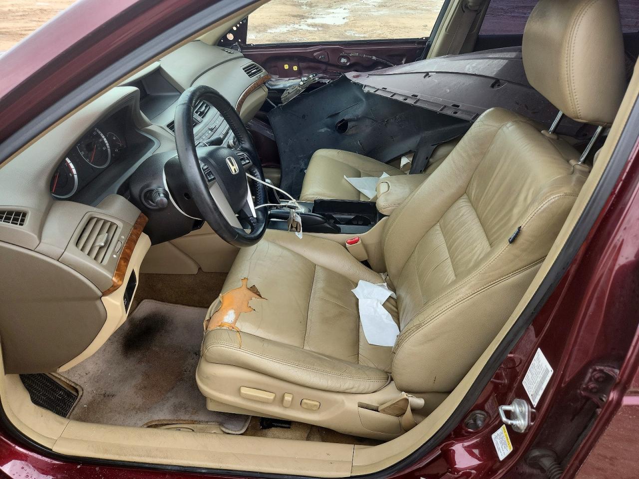 2009 Honda Accord Exl Burgundy vin: 1HGCP36889A025874