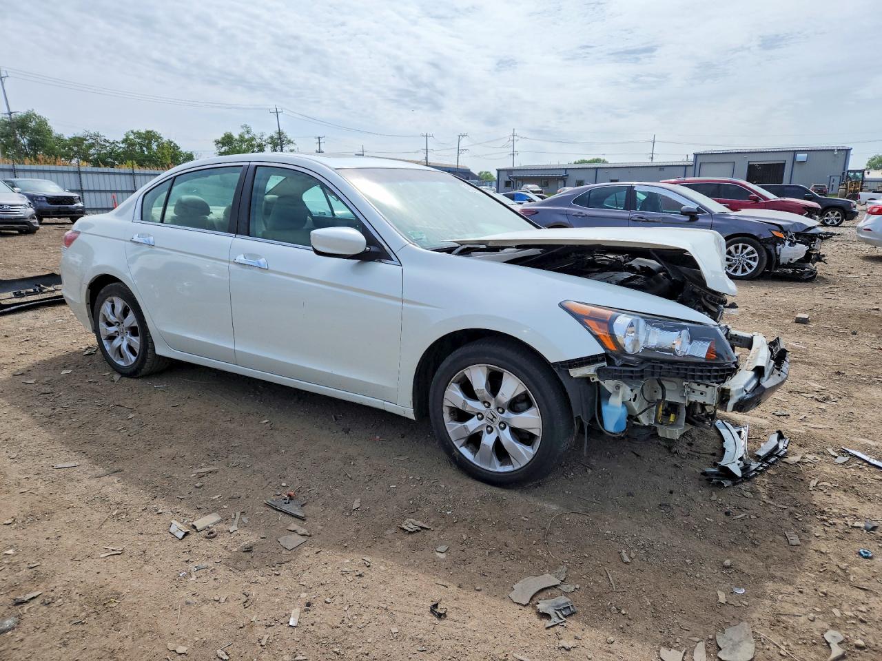 2009 Honda Accord Exl White vin: 1HGCP36889A047633