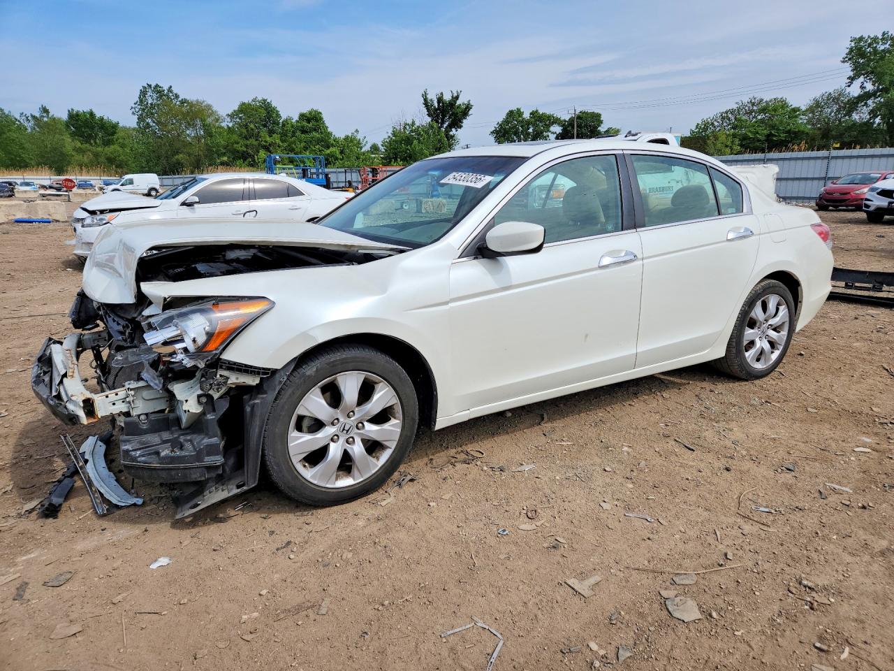 2009 Honda Accord Exl White vin: 1HGCP36889A047633