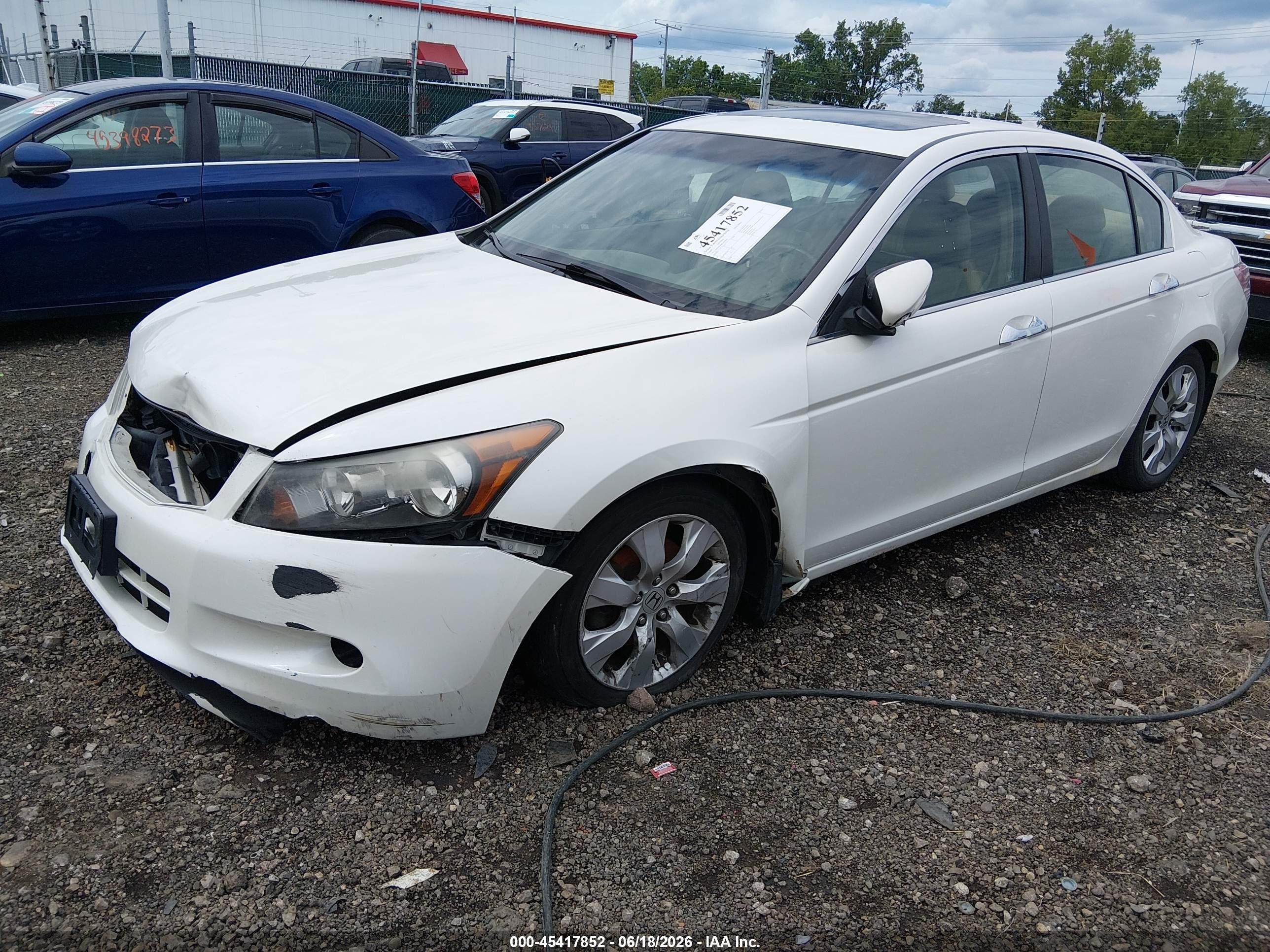 2009 Honda Accord 3.5 Ex-l White vin: 1HGCP36889A049396
