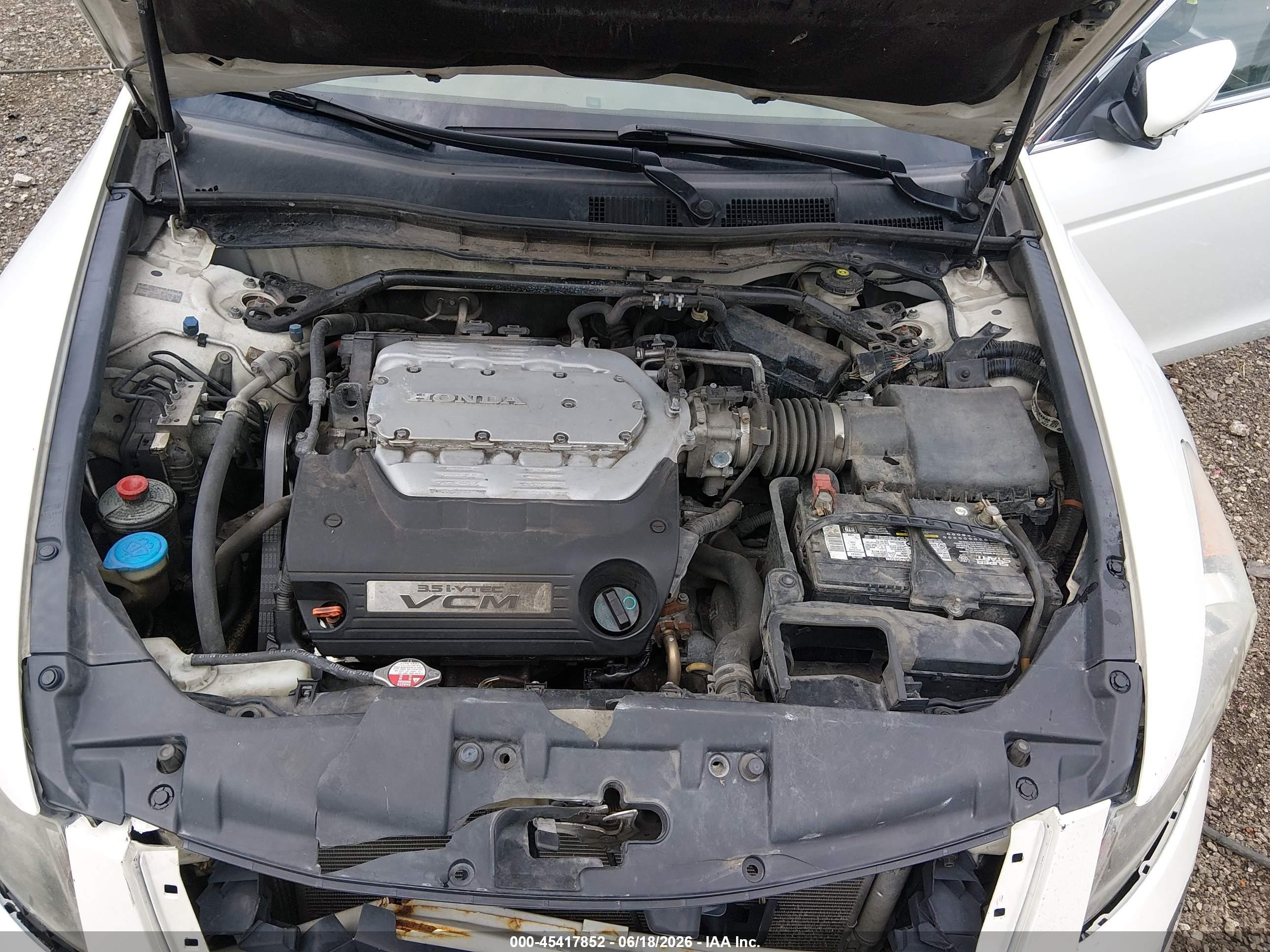 2009 Honda Accord 3.5 Ex-l White vin: 1HGCP36889A049396