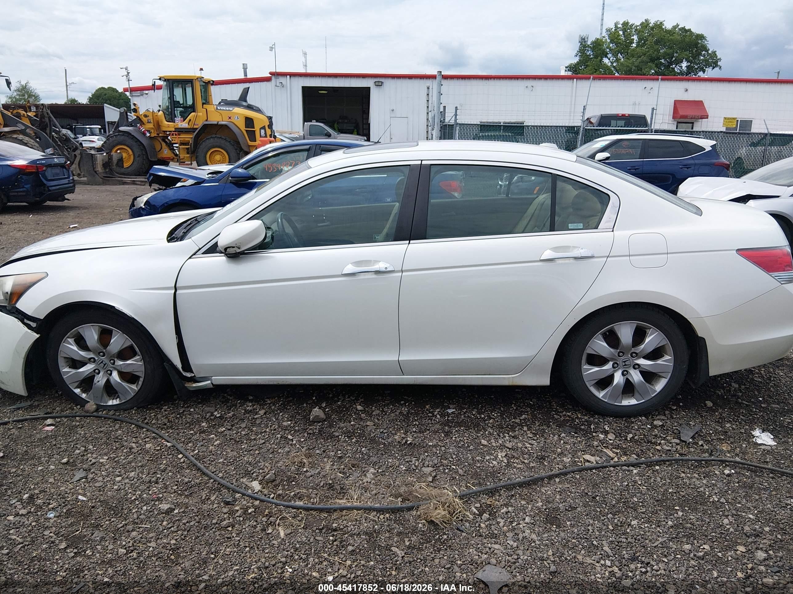 2009 Honda Accord 3.5 Ex-l White vin: 1HGCP36889A049396